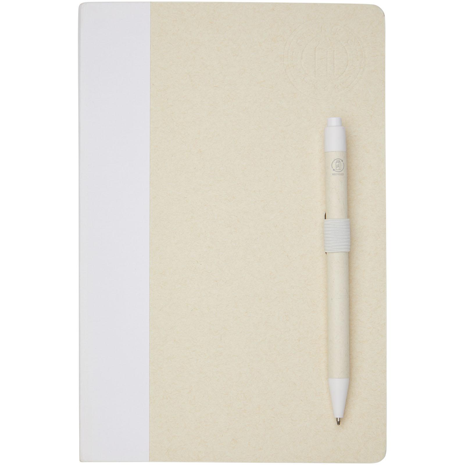Ensemble carnet de notes format A5 et stylo bille, à partir de briques de lait recyclées, Dairy Dream