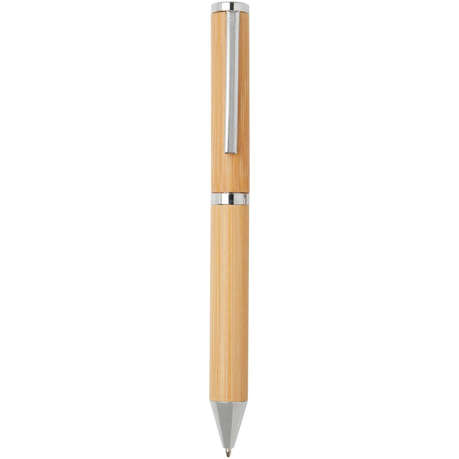 Coffret cadeau stylo bille et stylo roller Apolys en bambou  (encre noire)