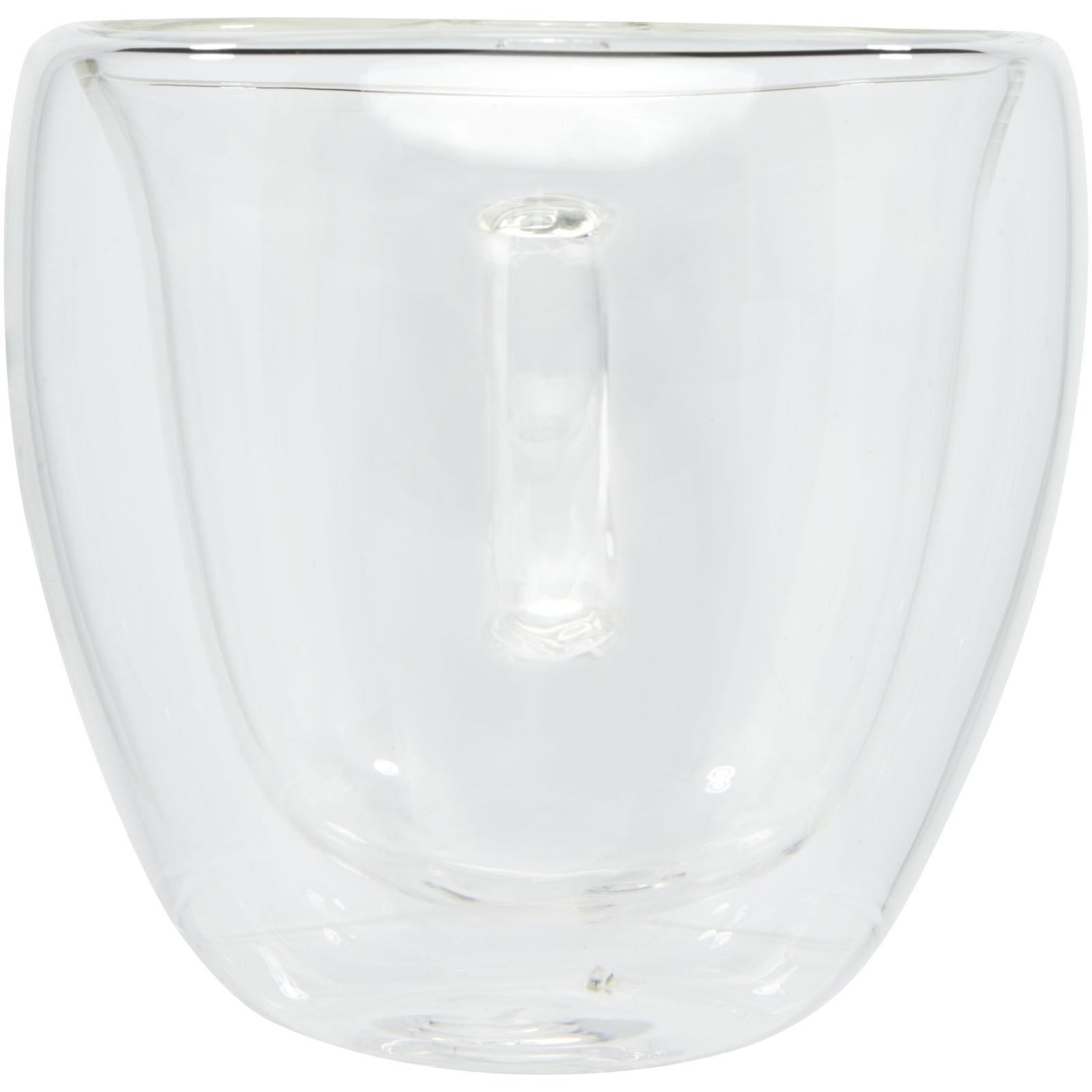 Tasse Manti 2 pièces en verre à double paroi de 100 ml avec sous-verre en bambou 