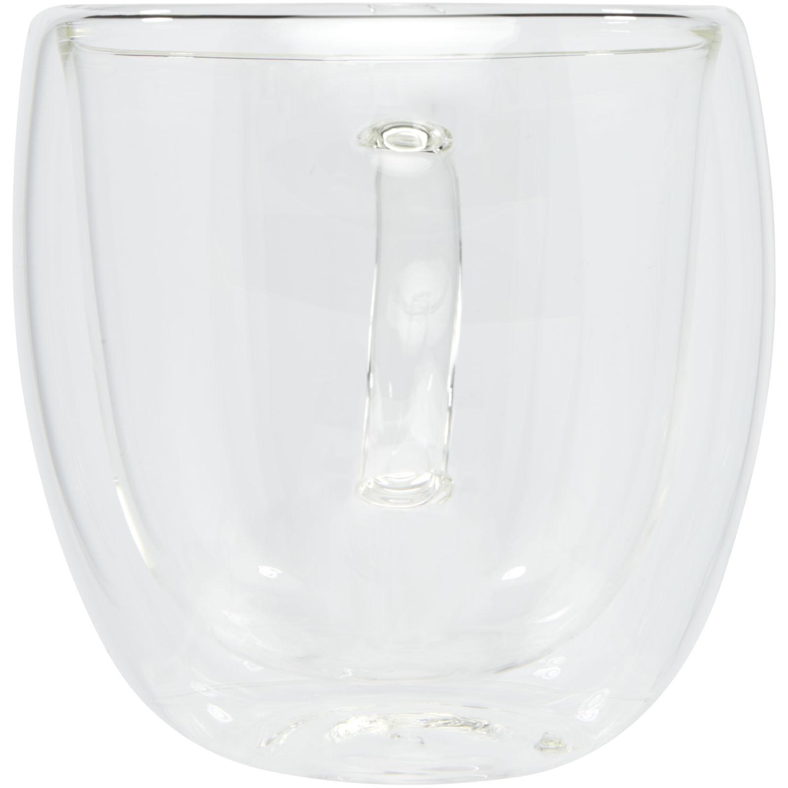 Tasse Manti 2 pièces en verre à double paroi de 250 ml avec sous-verre en bambou 