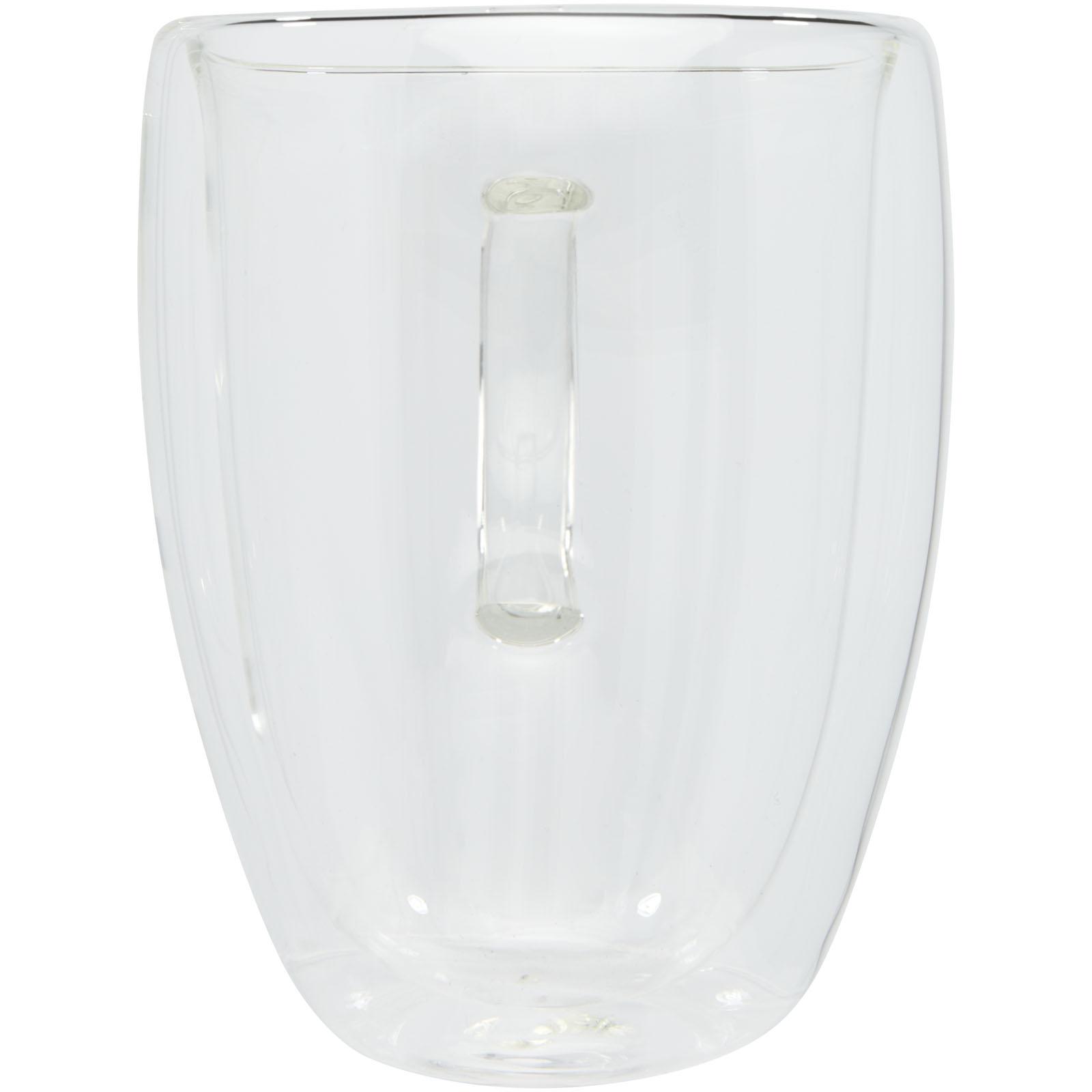 Tasse 2 pièces Manti de 350 ml à double paroi en verre avec sous-verre en bambou 