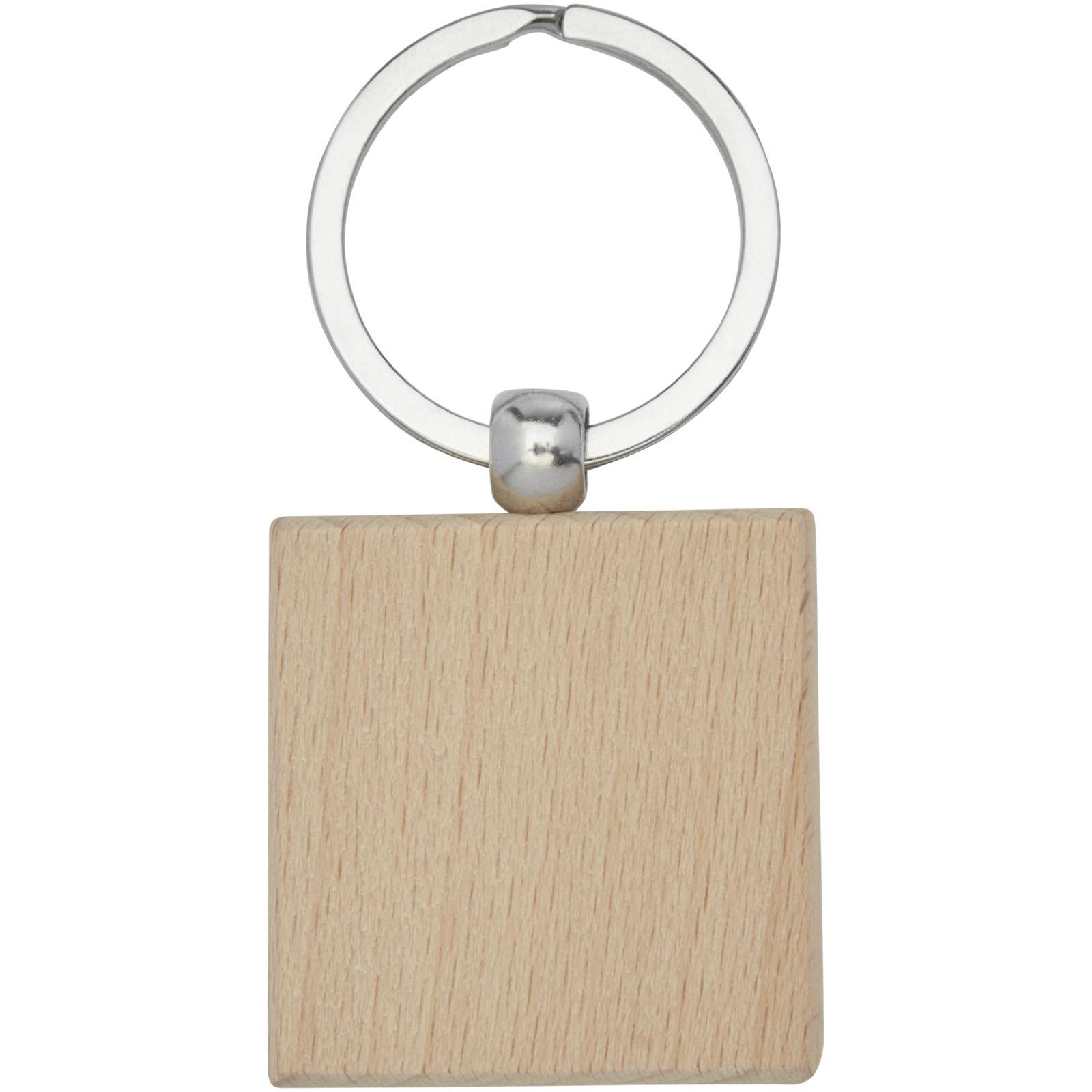 Porte-clés carré Gioia en bois de hêtre
