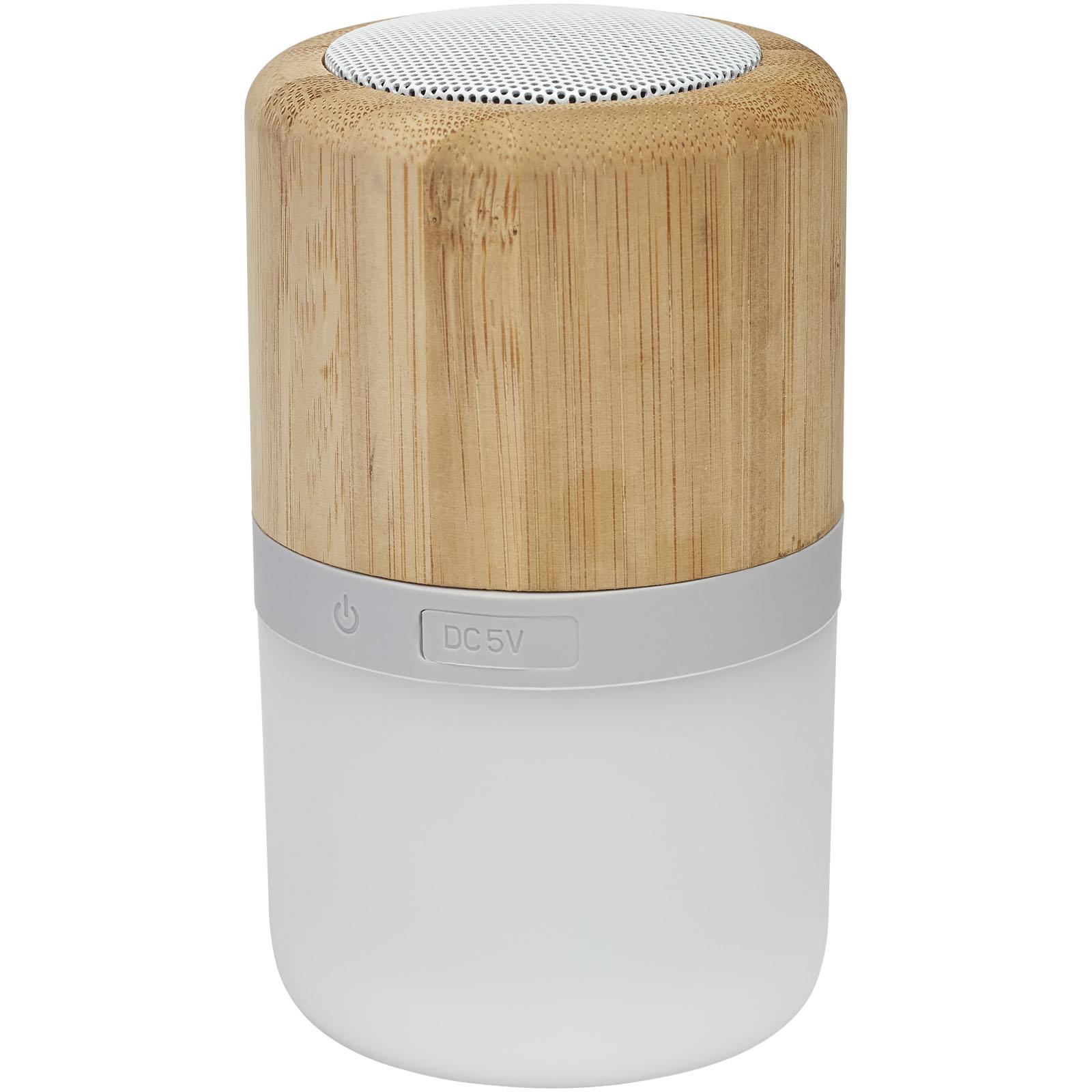 Haut-parleur Bluetooth® Aurea en bambou avec lumière 