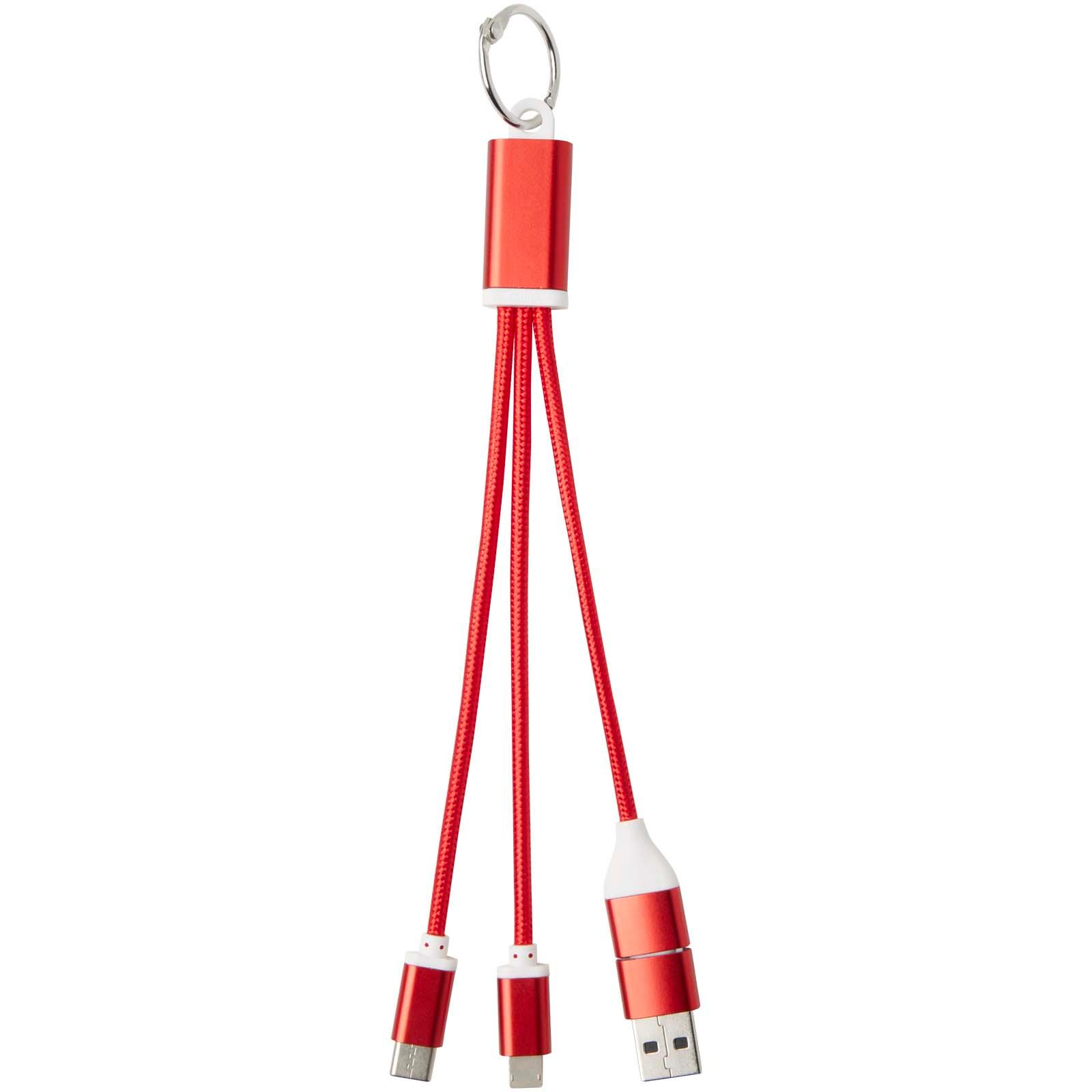 Câble de charge 4-en-1 Metal en aluminium recyclé avec porte-clés