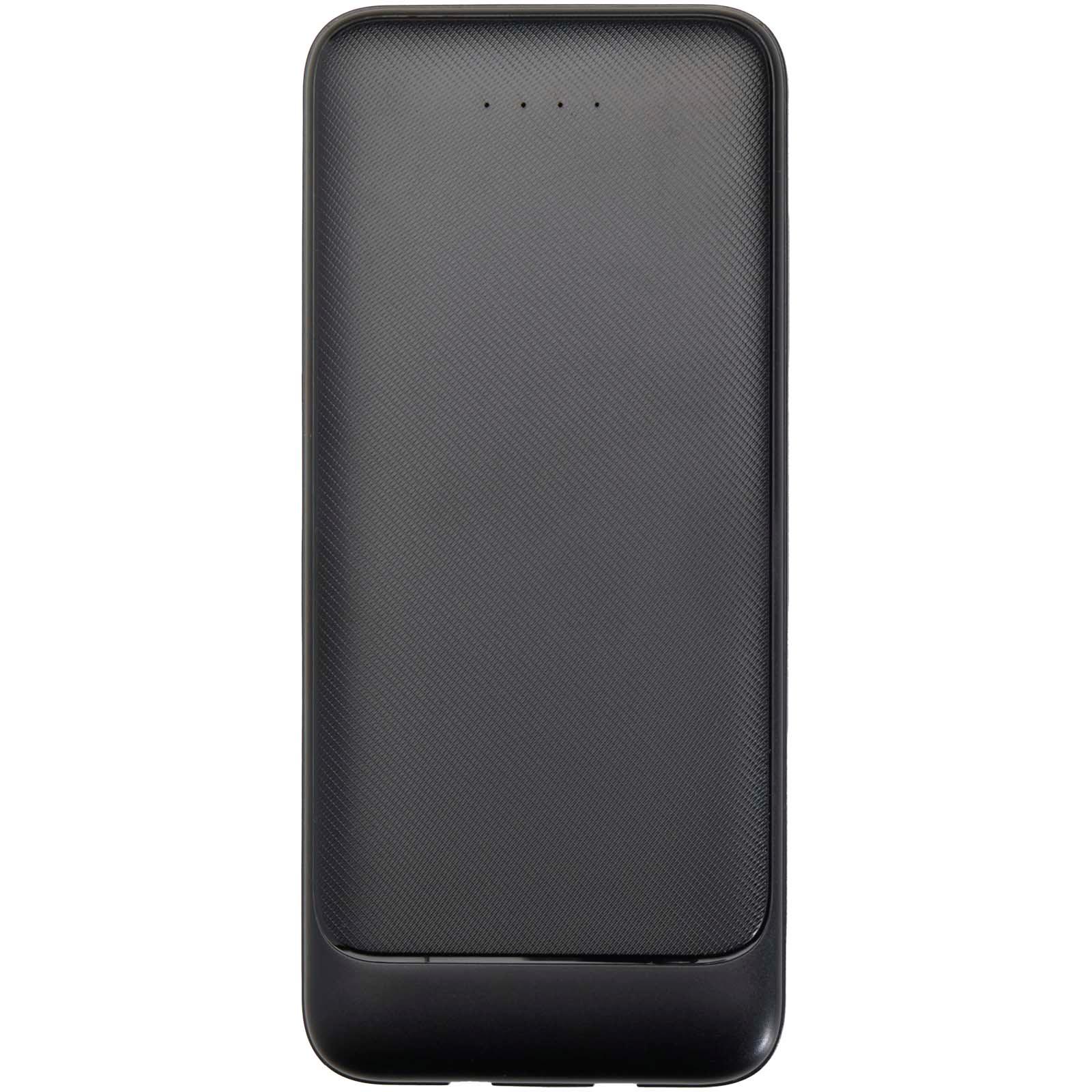 Batterie de secours Adhil de 10 000 mAh et 10 W en plastique recyclé avec 2 câbles intégrés