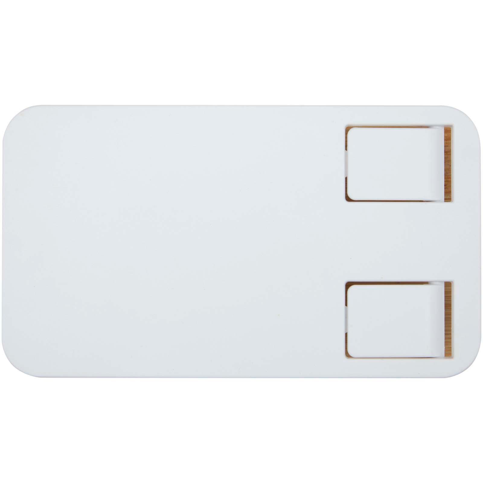 Support de téléphone de bureau Alfirk pliable en plastique recyclé avec détails en bambou