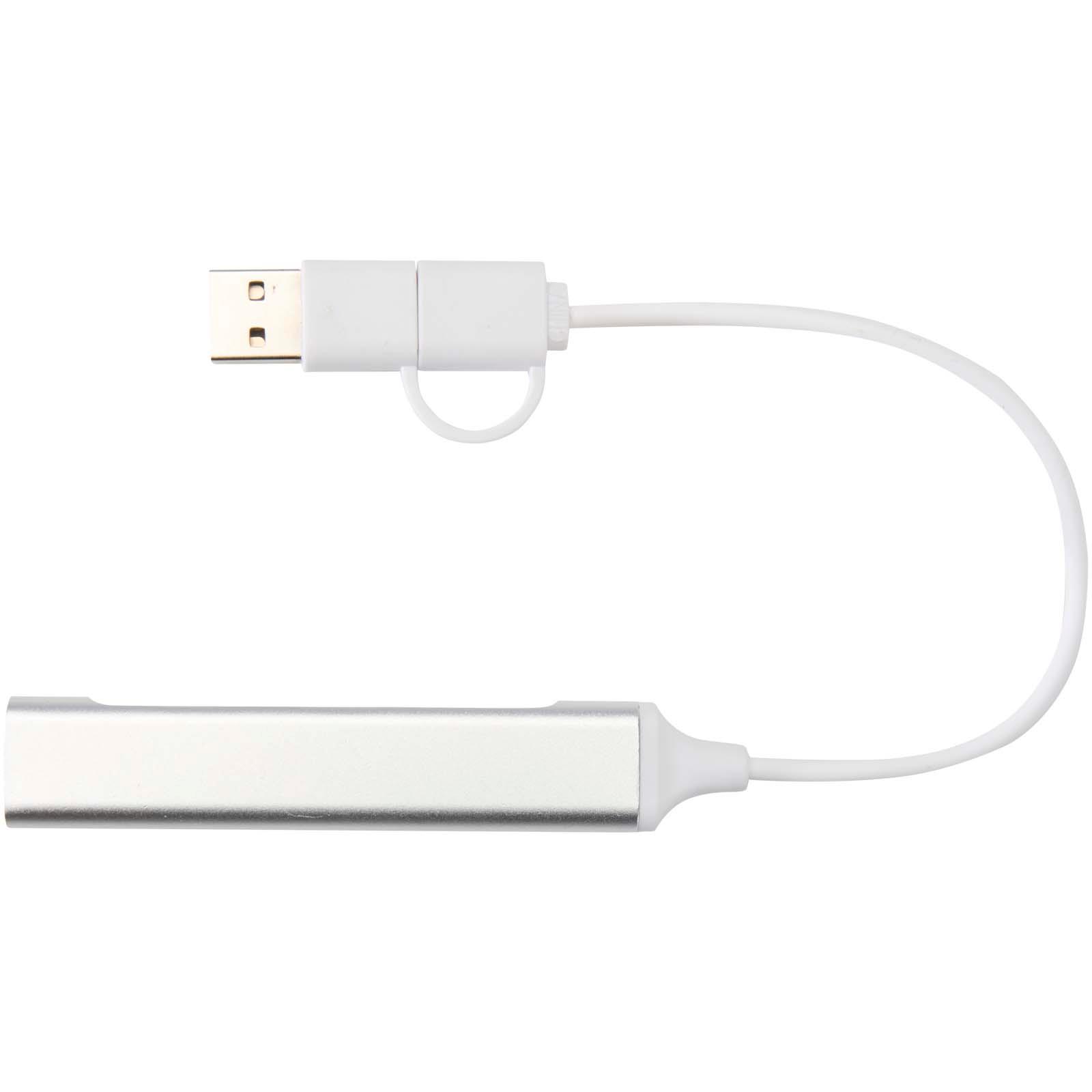 Hub USB-A et Type-C Alkaid à 4 ports en aluminium recyclé avec double entrée