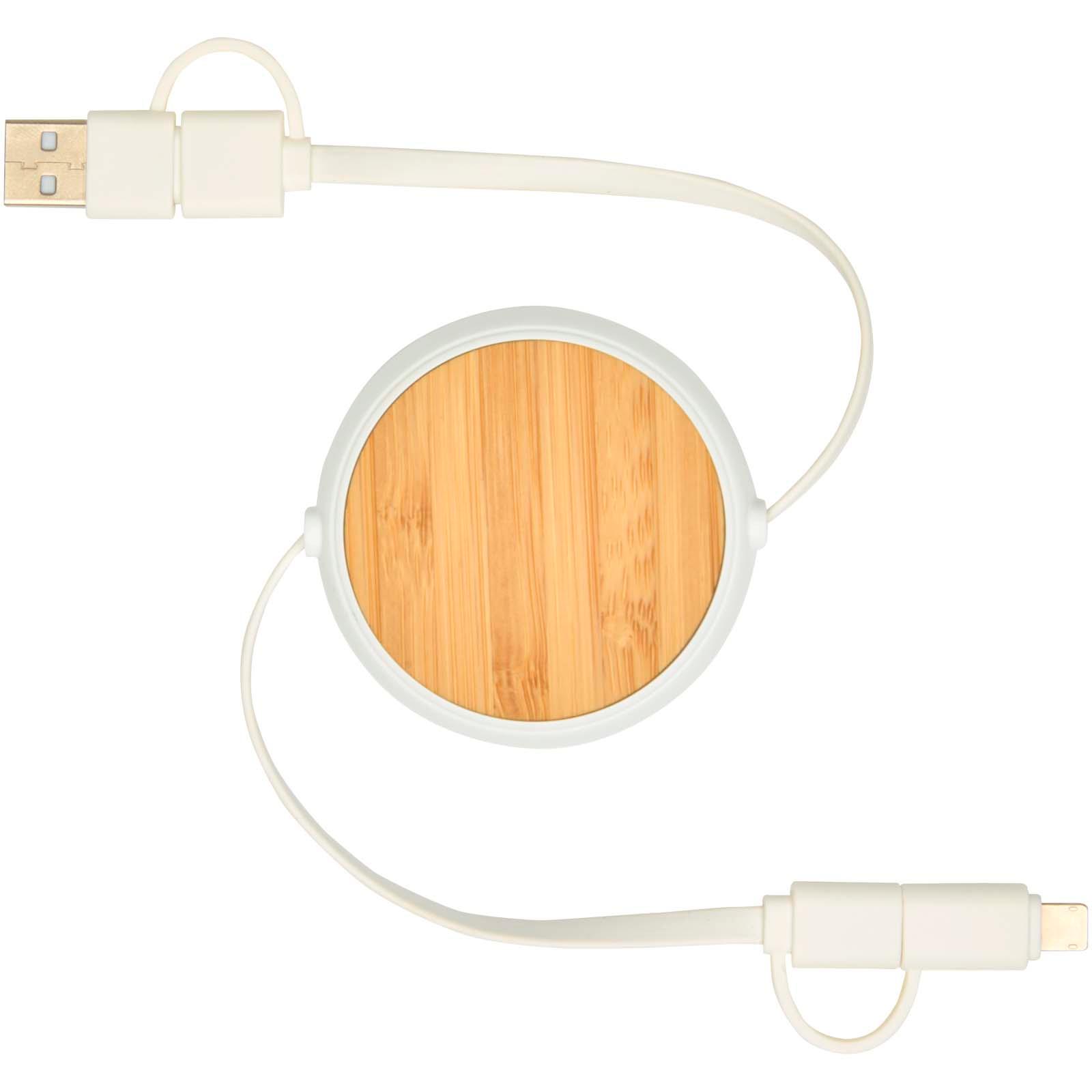 Câble rétractable 5 en 1 Chechia de 100 cm en plastique recyclé pour la synchronisation des données et la charge rapide de 45 W