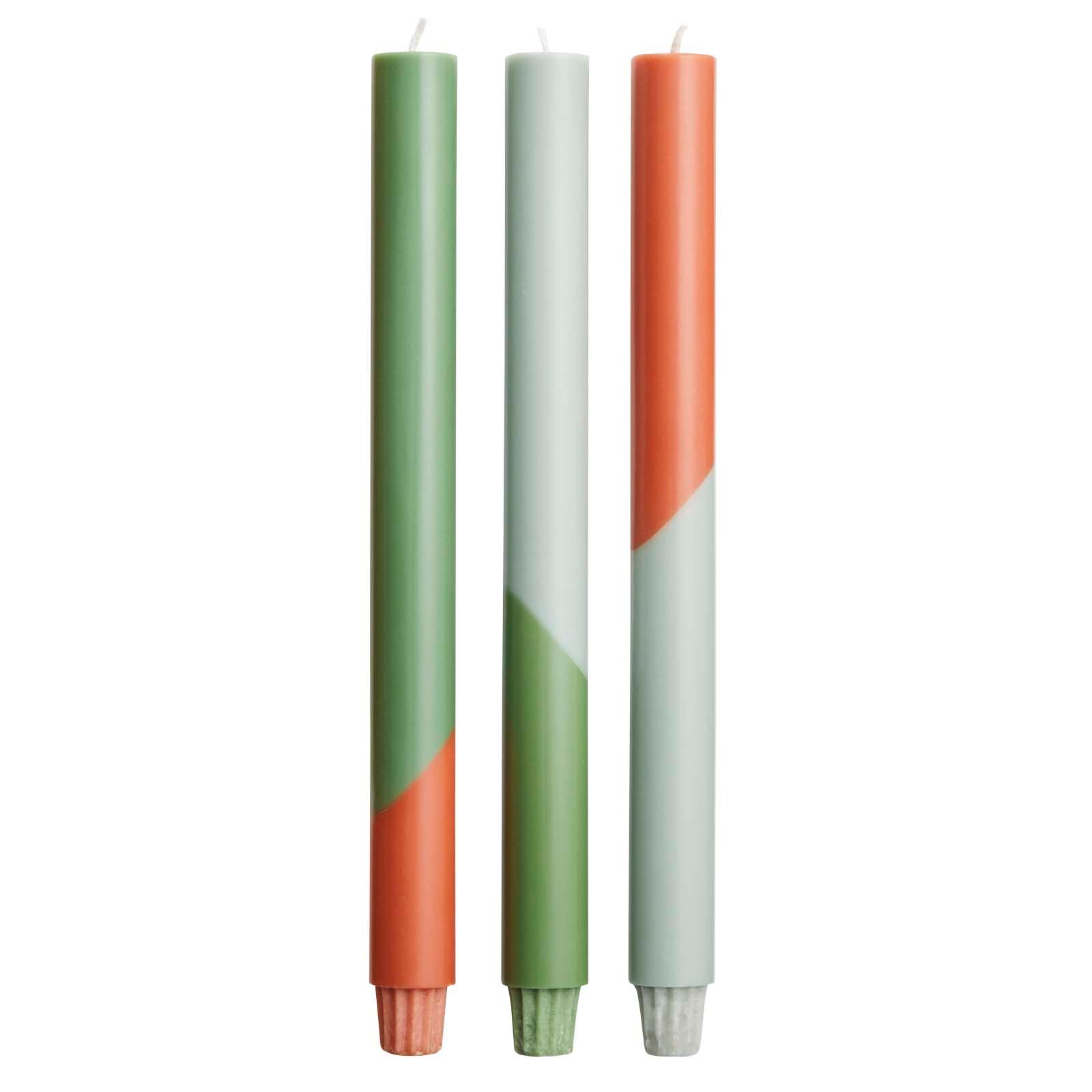 Bougies à rayures diagonales Originalhome Eden par lot de 3