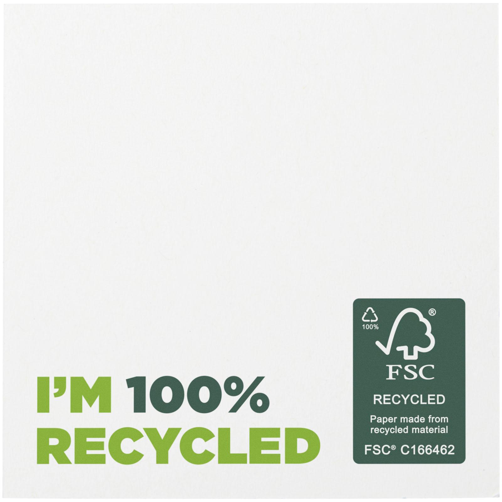 Mémos autocollants recyclés 75 x 75 mm Sticky-Mate®