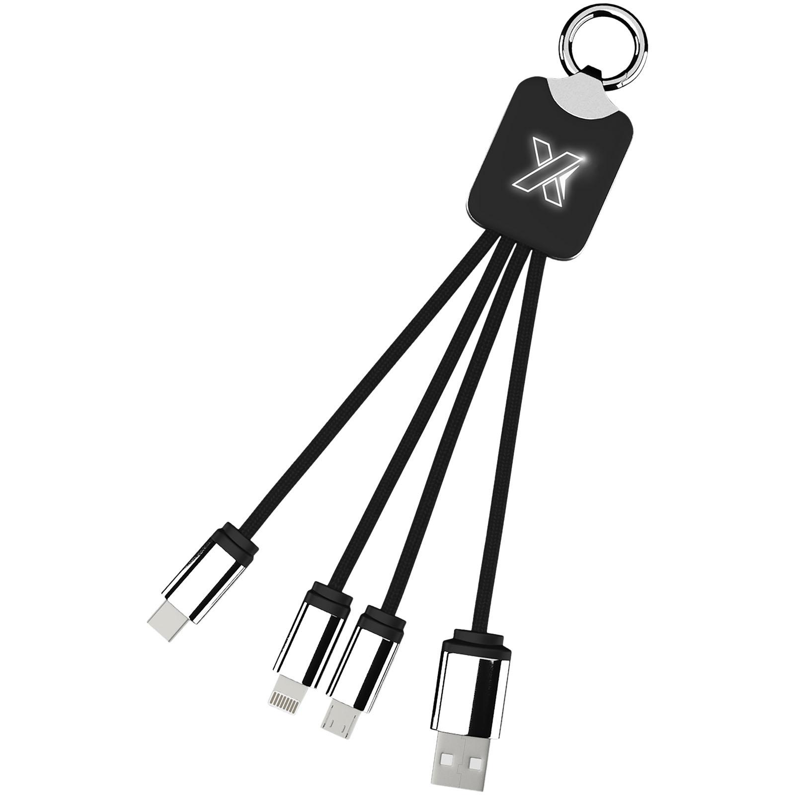 Câble carré 3-en-1 avec logo lumineux SCX.design C15