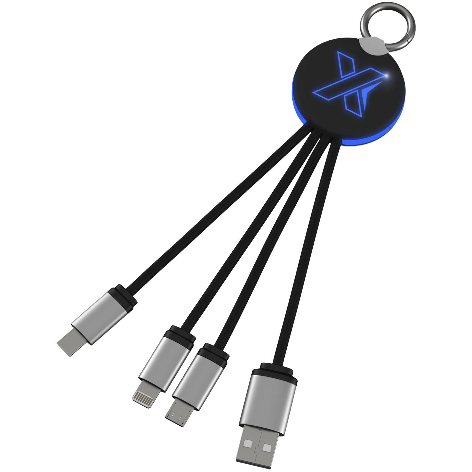 Câble rond 3-en-1 avec logo lumineux SCX.design C16