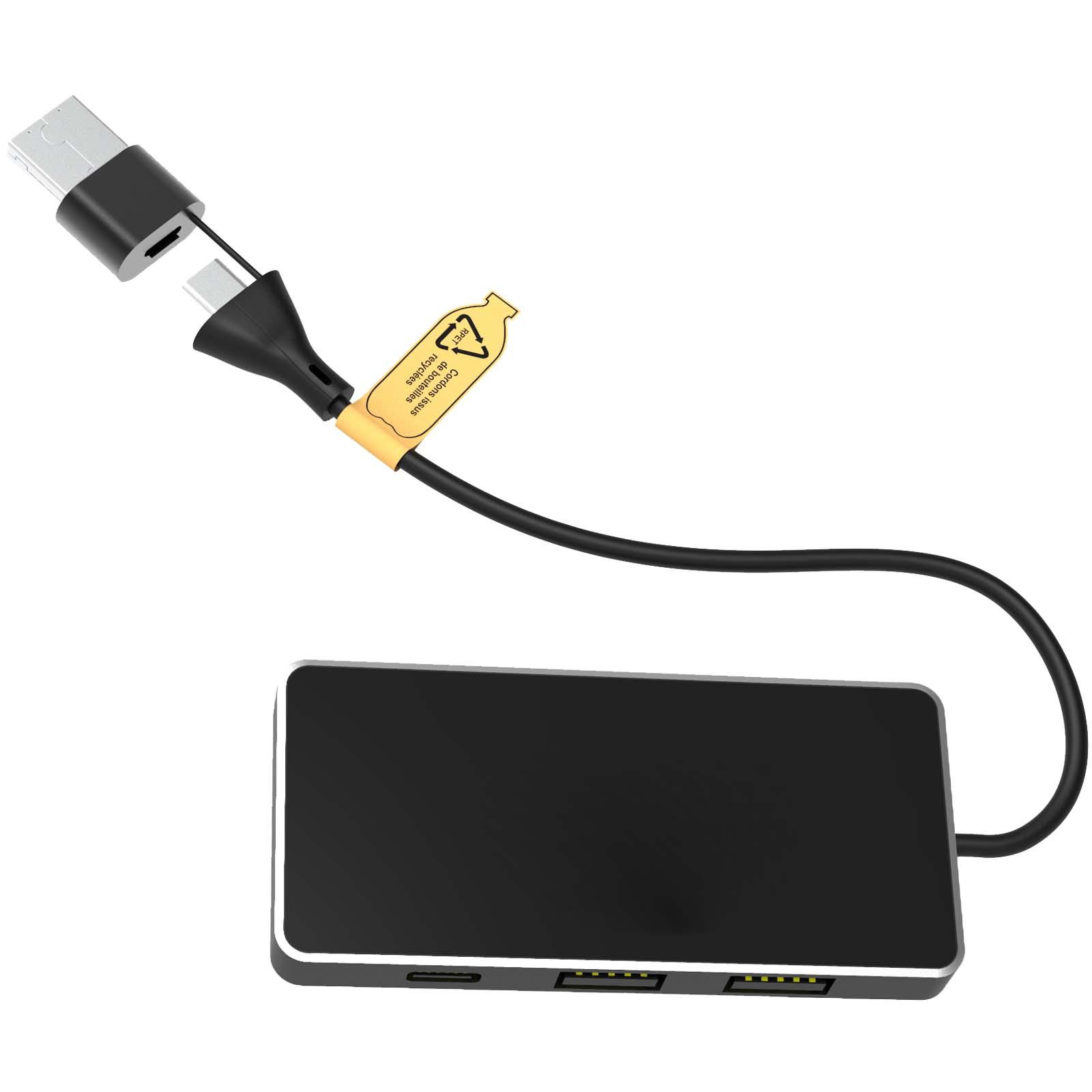 Concentrateur USB 8 en 1 avec double entrée et 6 ports SCX.design H20