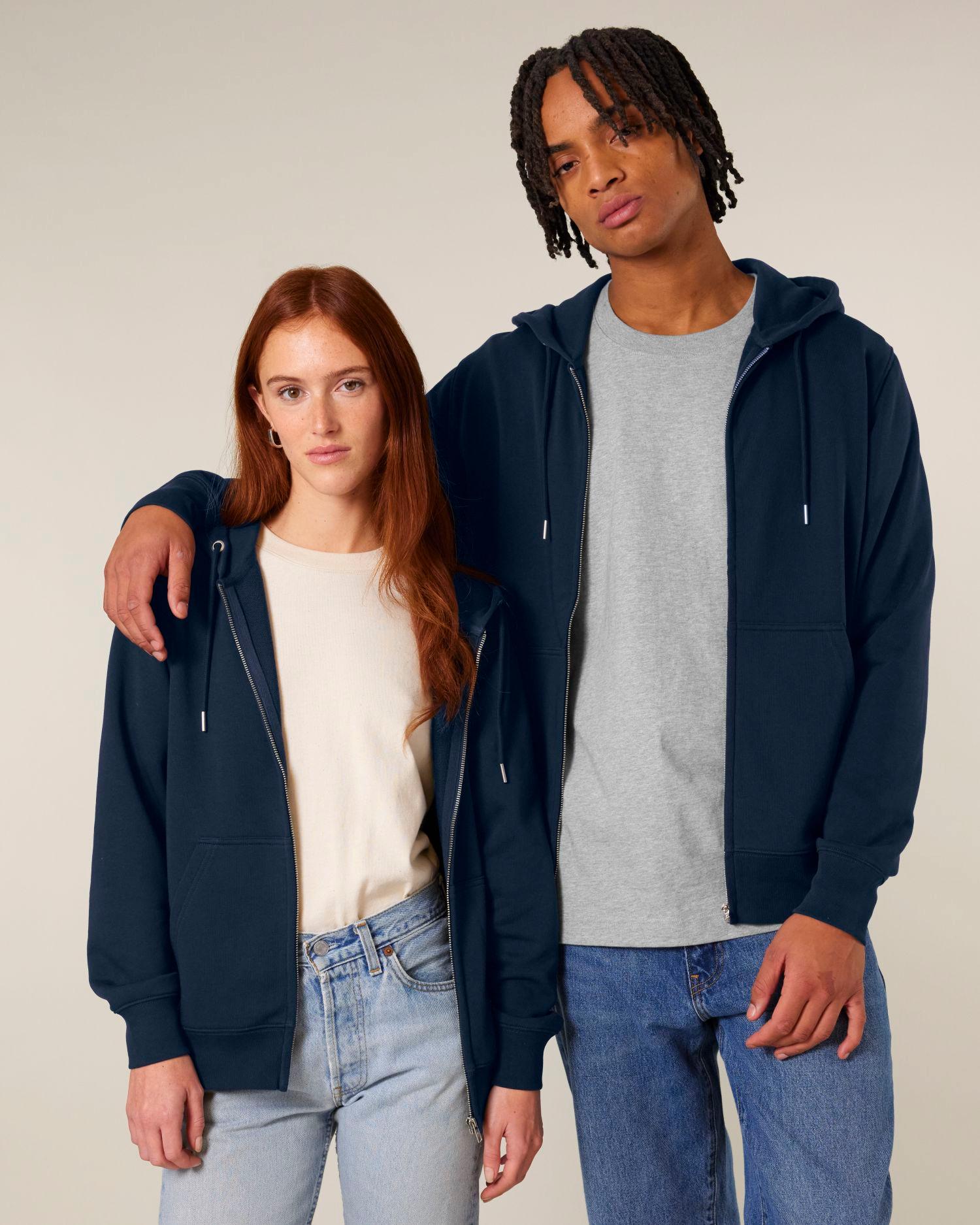 Le sweat à capuche zippé unisexe en French Terry