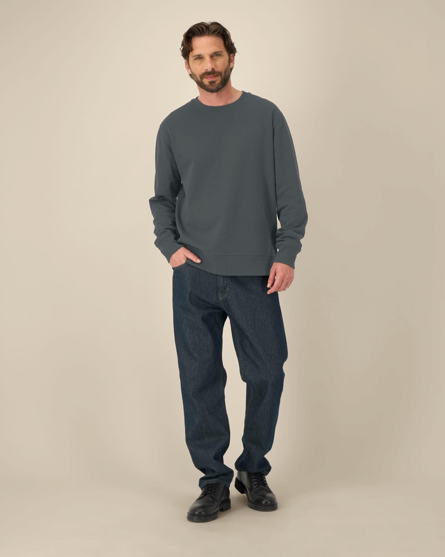 Le sweat-shirt unisexe col rond en coton recyclé