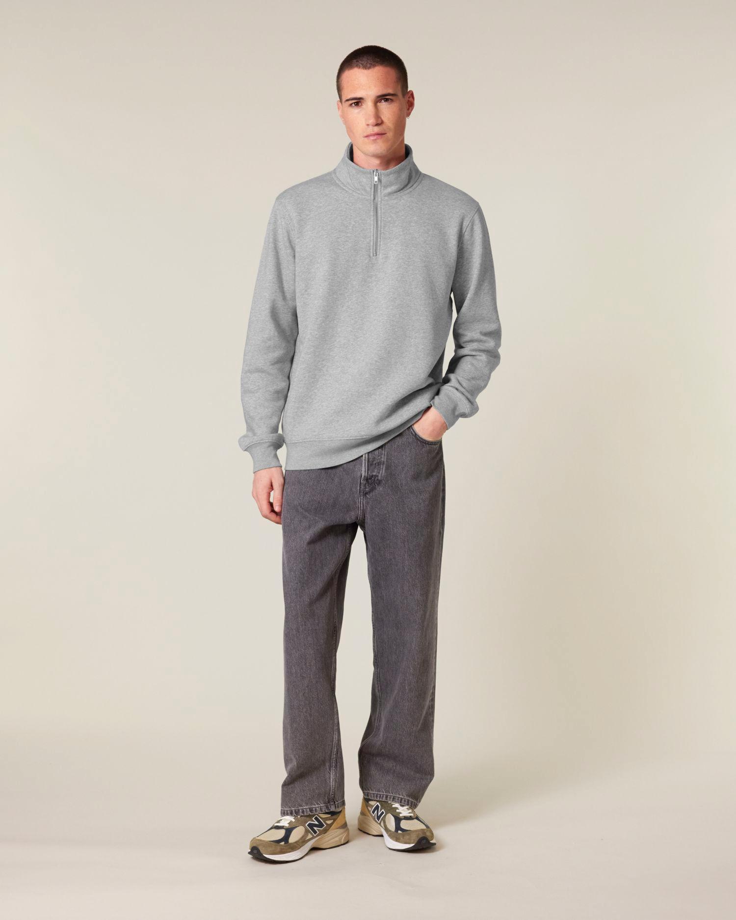 Le sweat-shirt unisexe col zippé