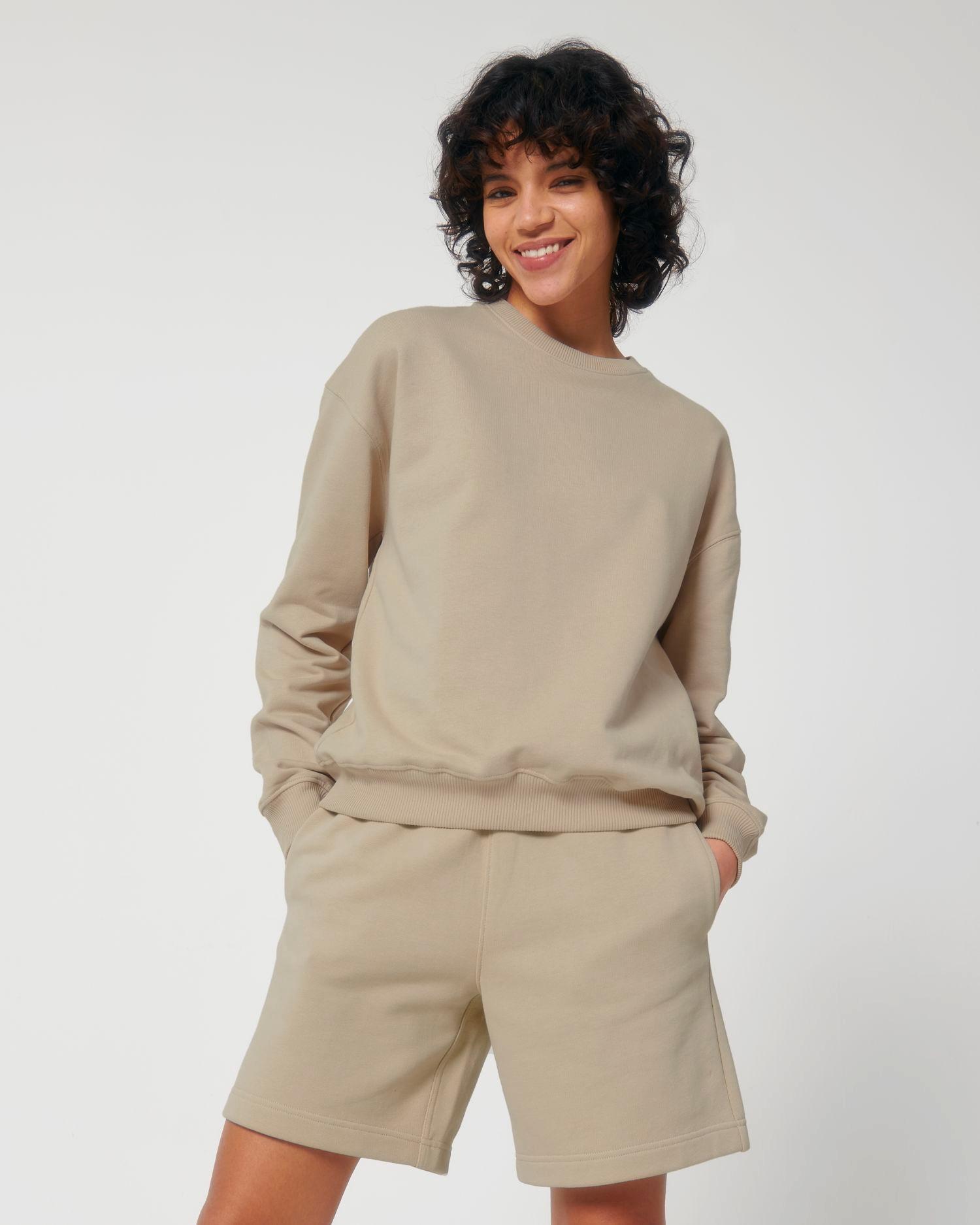 Le sweat-shirt unisexe col rond coupe Boxy au toucher sec