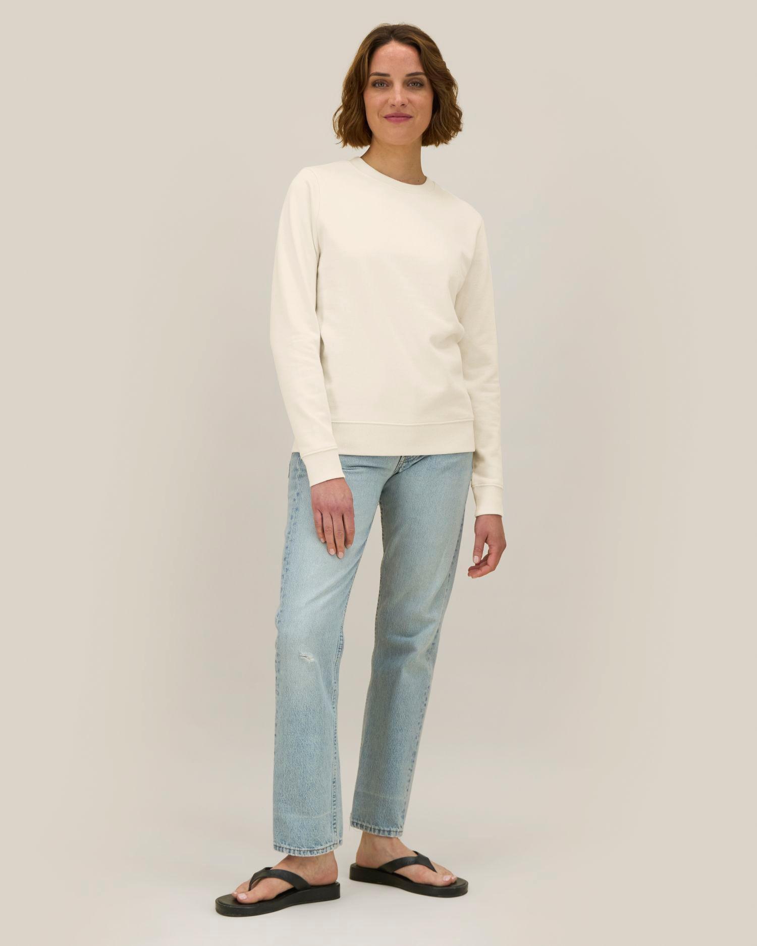 Le sweat-shirt femme col rond en coton recyclé