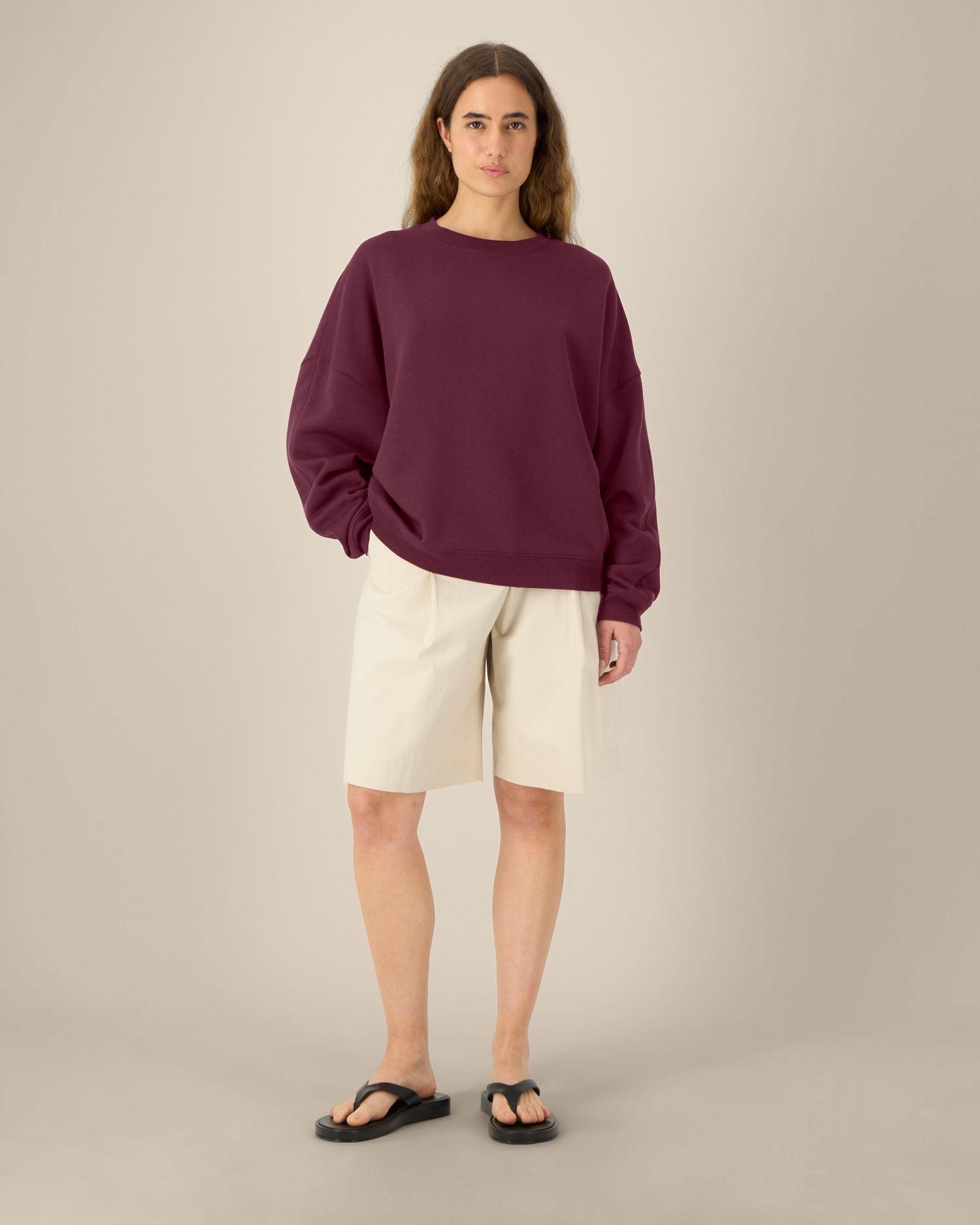 Le sweat-shirt femme col rond en coton-TENCEL™ Modal