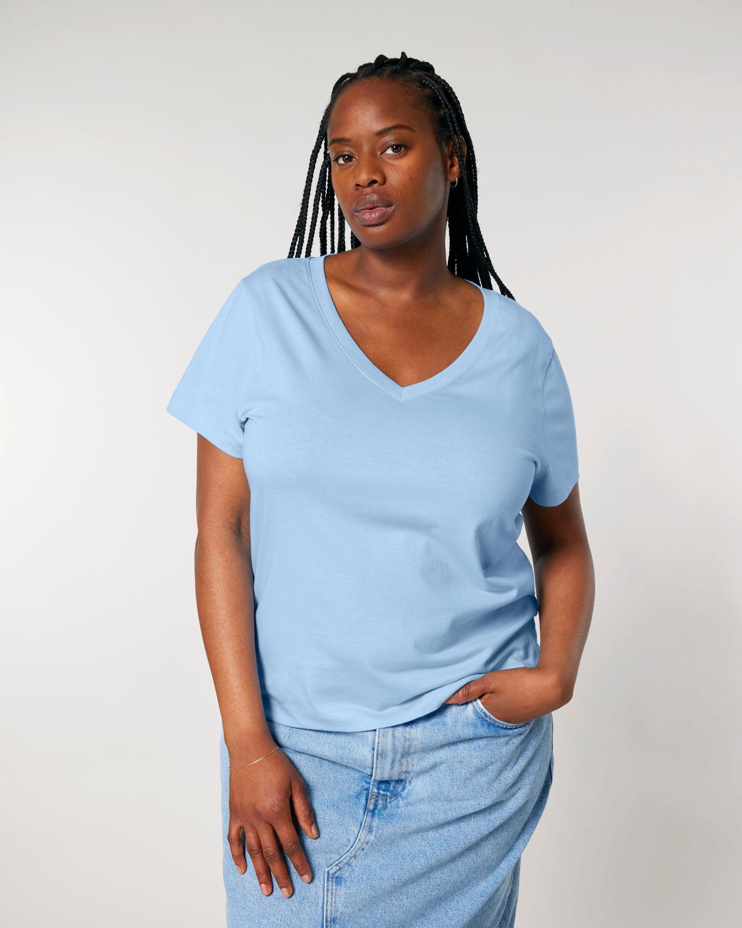 Le t-shirt femme col V