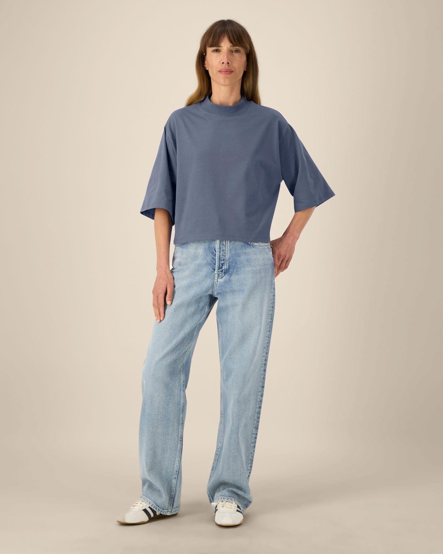 Le t-shirt femme court en coton recyclé