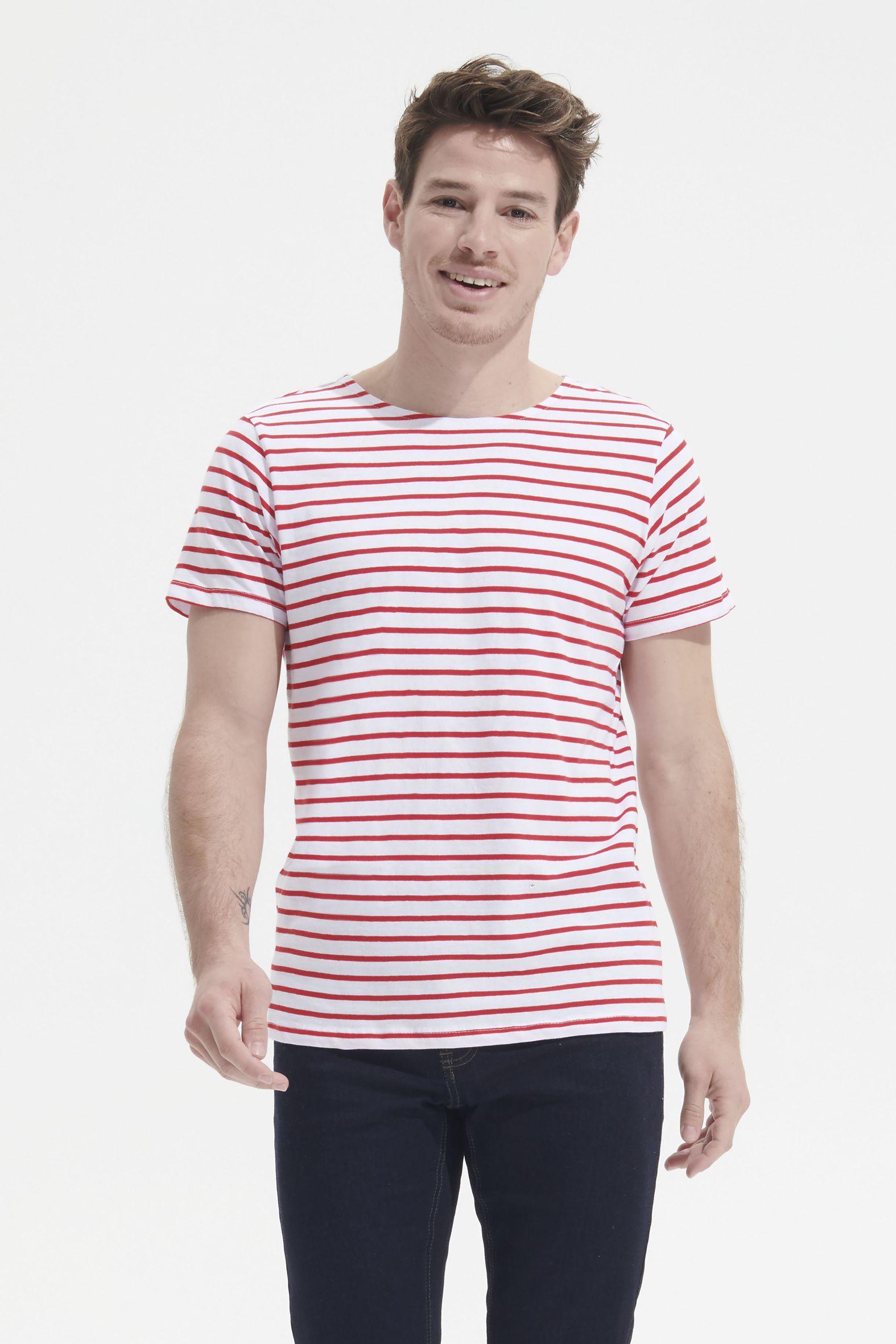 TEE-SHIRT HOMME COL ROND RAYÉ