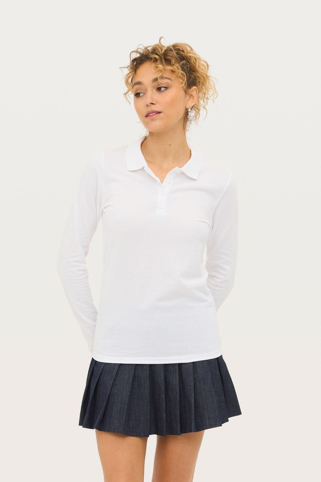 POLO PIQUÉ MANCHES LONGUES FEMME