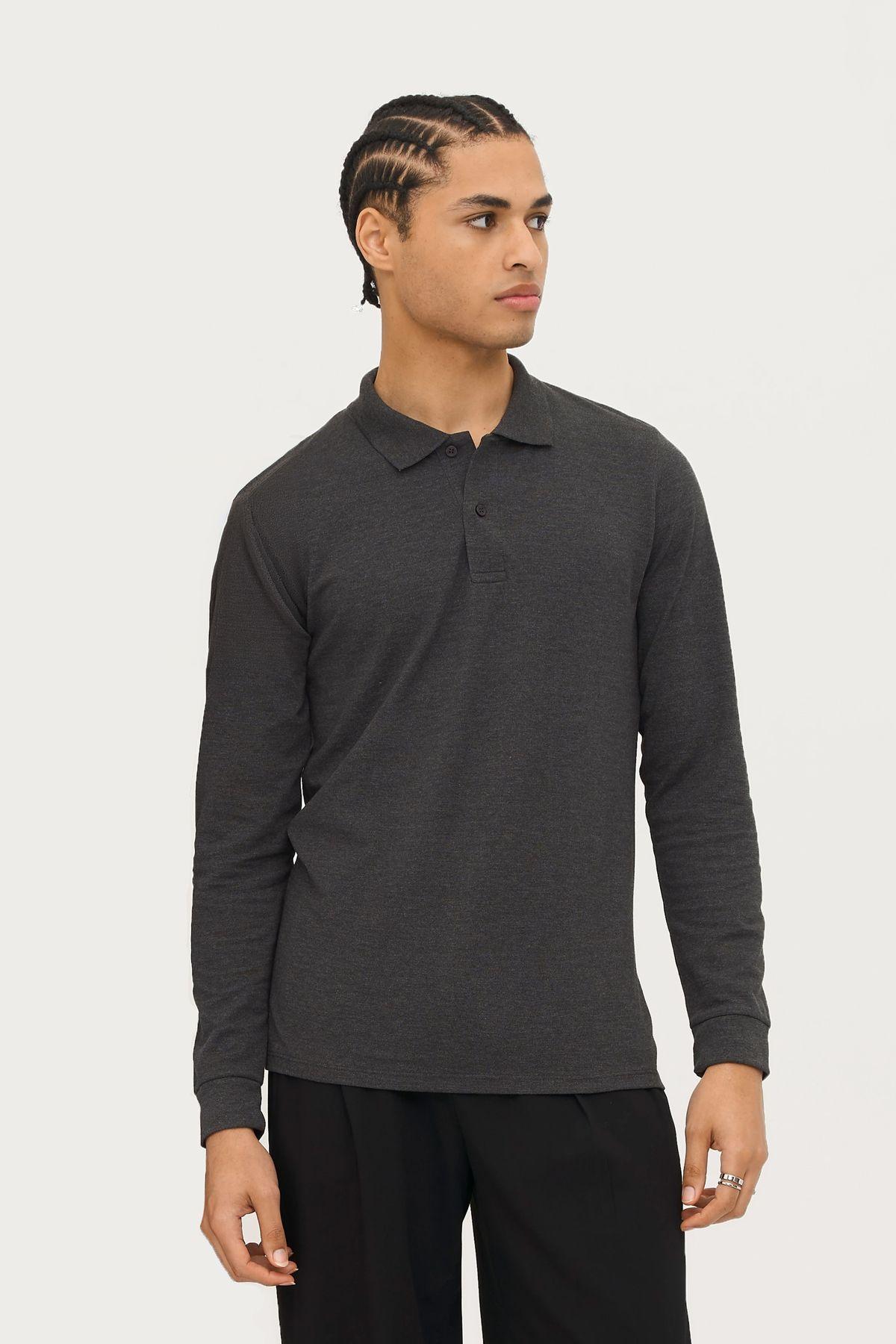POLO PIQUÉ MANCHES LONGUES HOMME