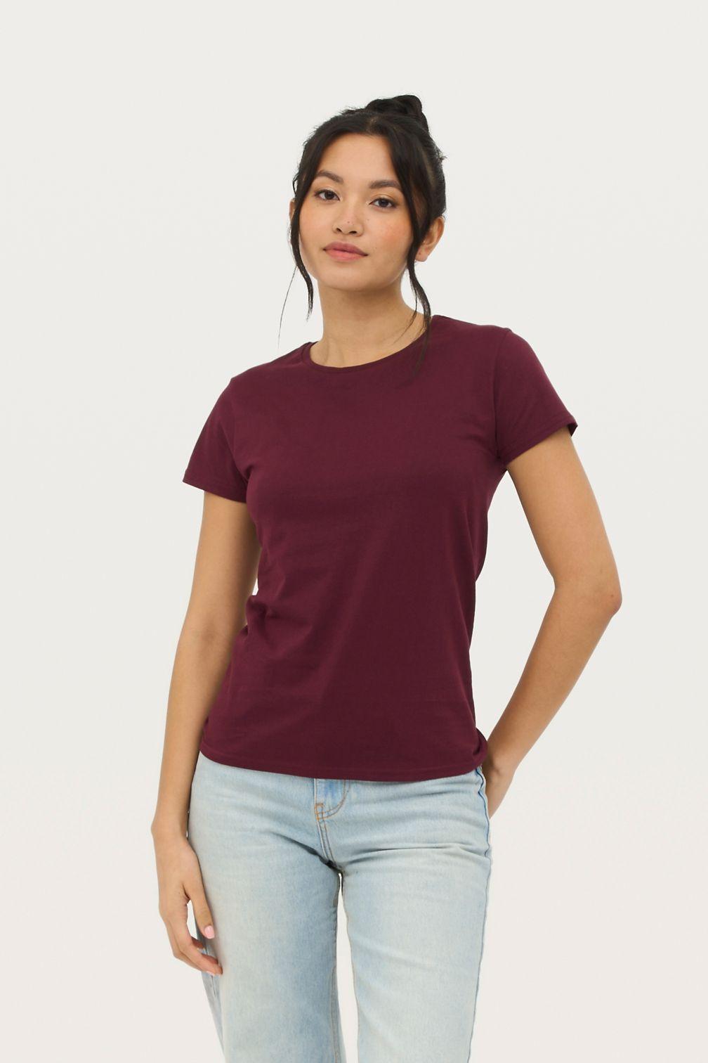 TEE-SHIRT FEMME JERSEY COL ROND AJUSTÉ
