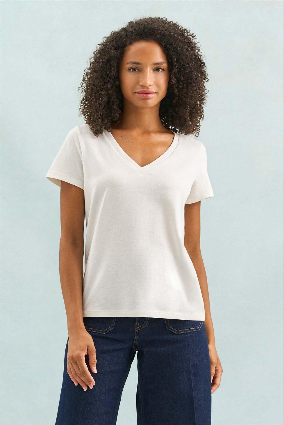 TEE-SHIRT COL V FEMME