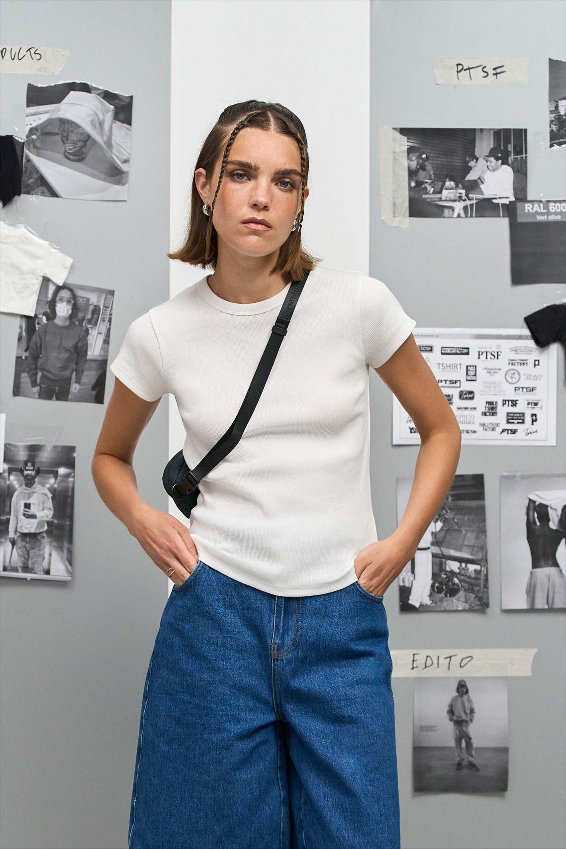 TEE-SHIRT EN CÔTES FEMME