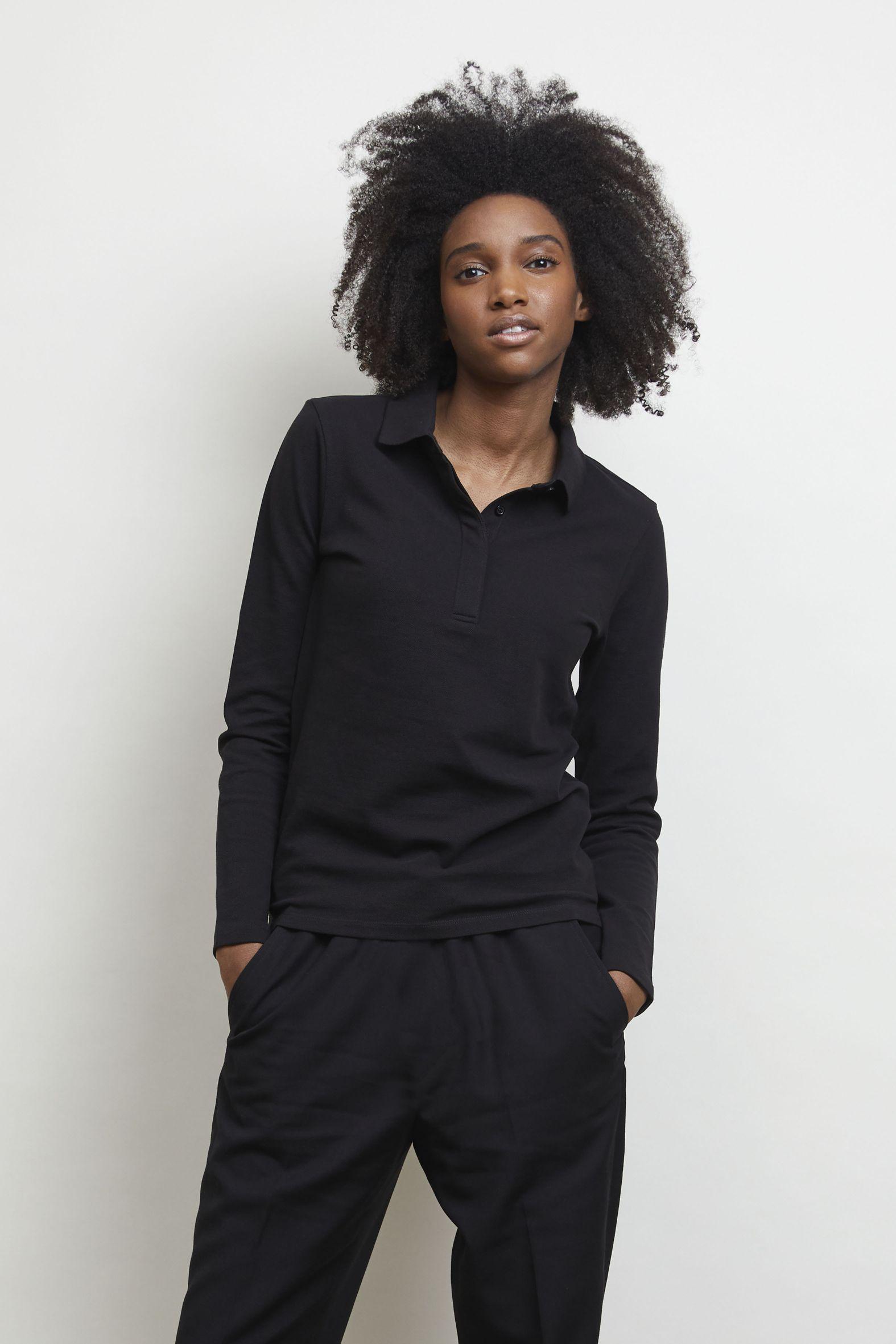 POLO PATTE CACHÉE MANCHES LONGUES FEMME