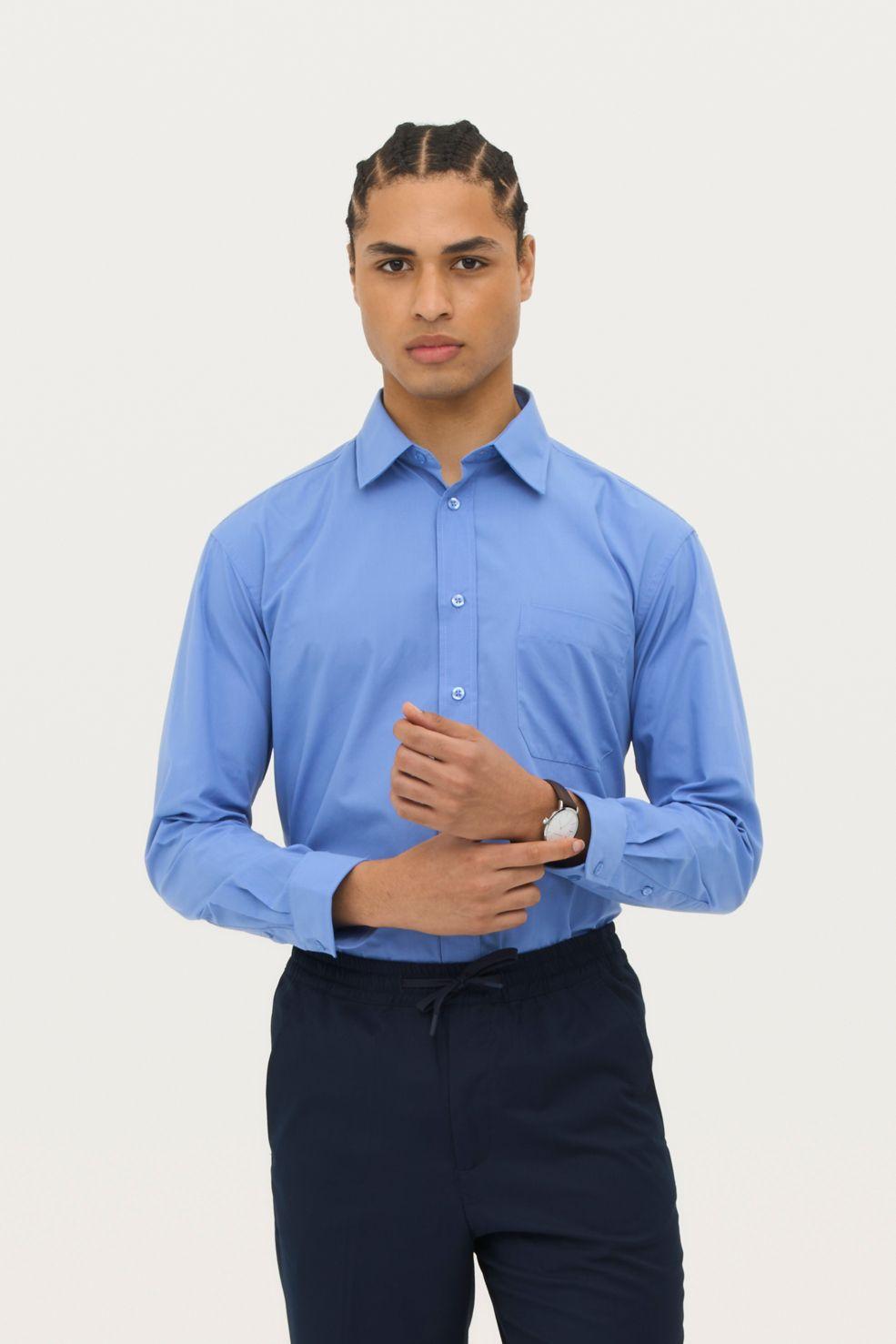 CHEMISE HOMME POPELINE MANCHES LONGUES