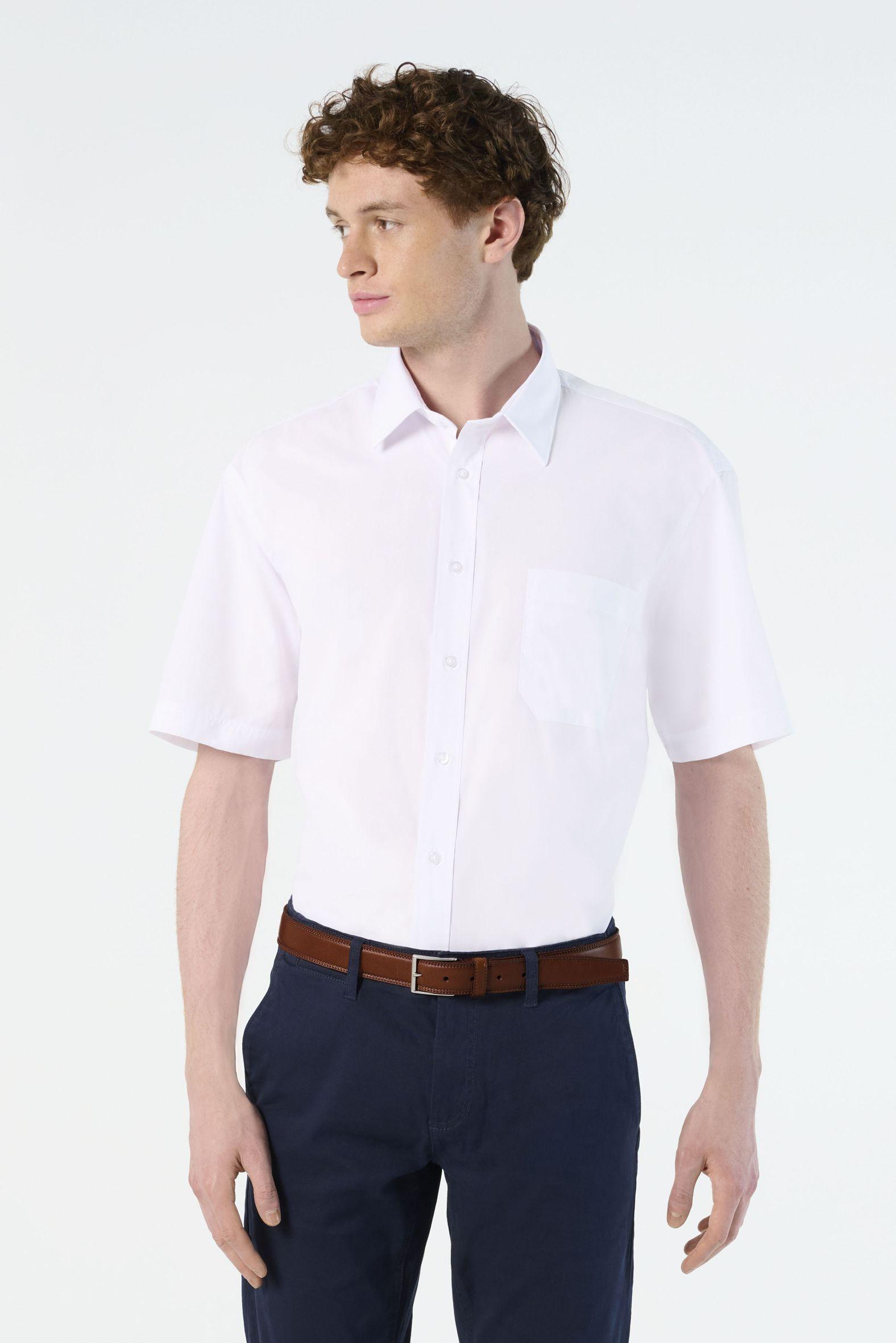 CHEMISE HOMME POPELINE MANCHES COURTES