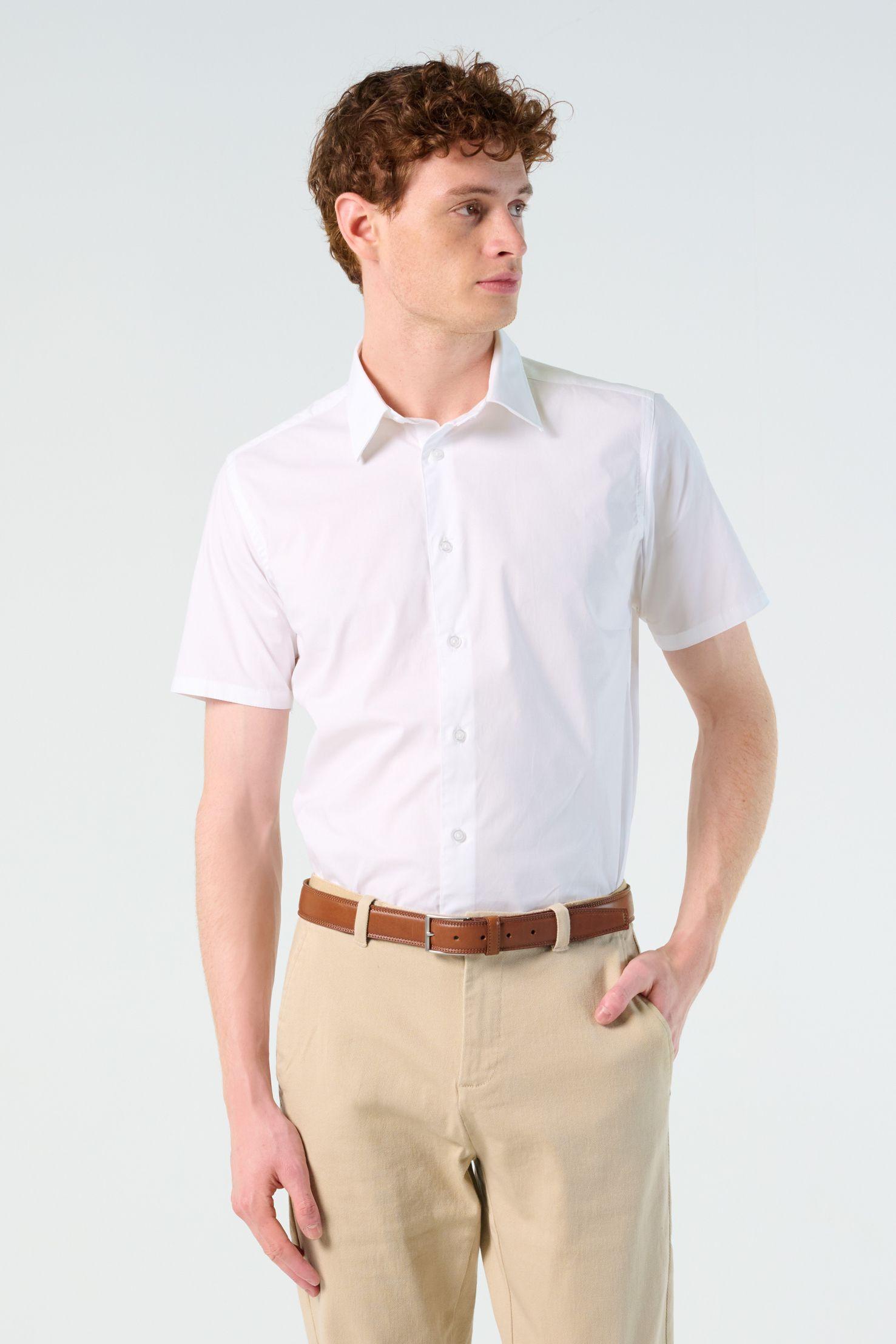 CHEMISE HOMME STRETCH MANCHES COURTES