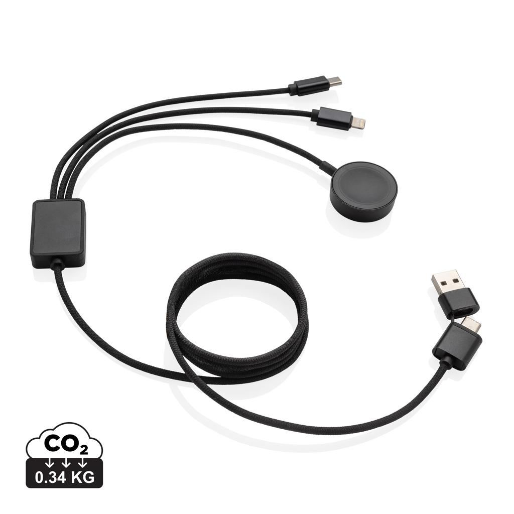 Câble 6-en-1 avec chargeur de montre en rPET RCS Terra