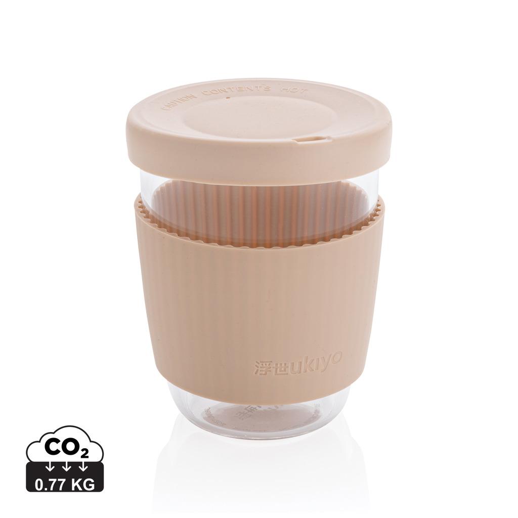 Verre 360ml avec couvercle et manchon en silicone Ukiyo