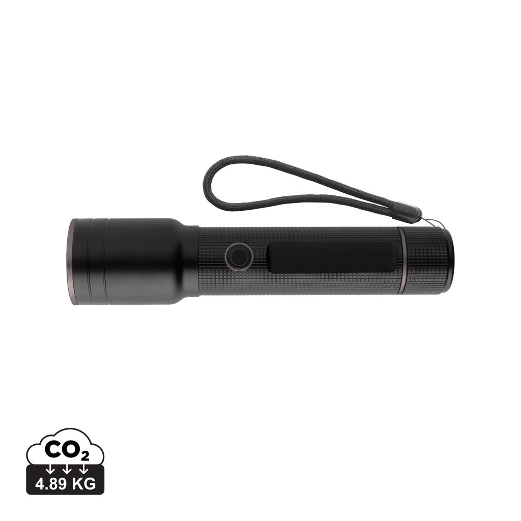 Torche robuste rechargeable par USB en aluminium recyclé RCS