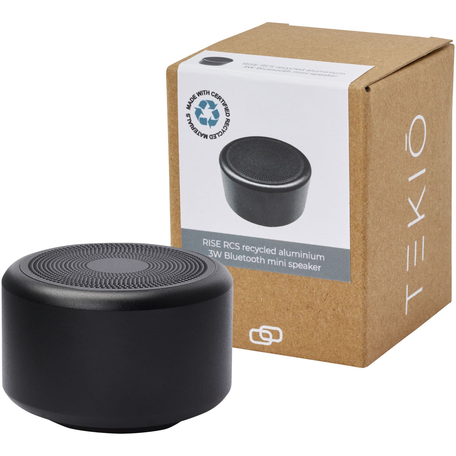 Mini haut-parleur Bluetooth® en aluminium recyclé Rise 3 W RCS 