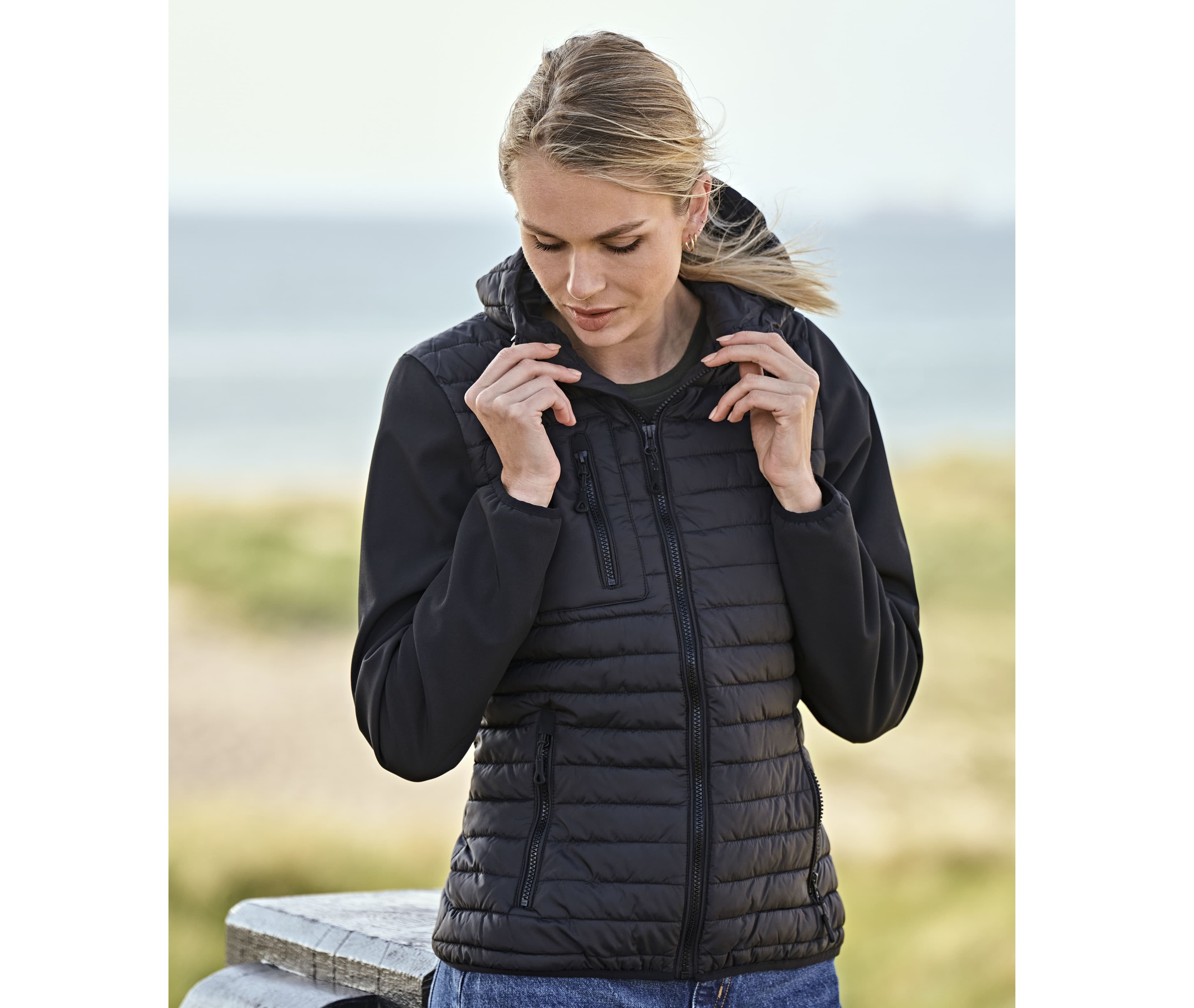 Veste bi-matière femme
