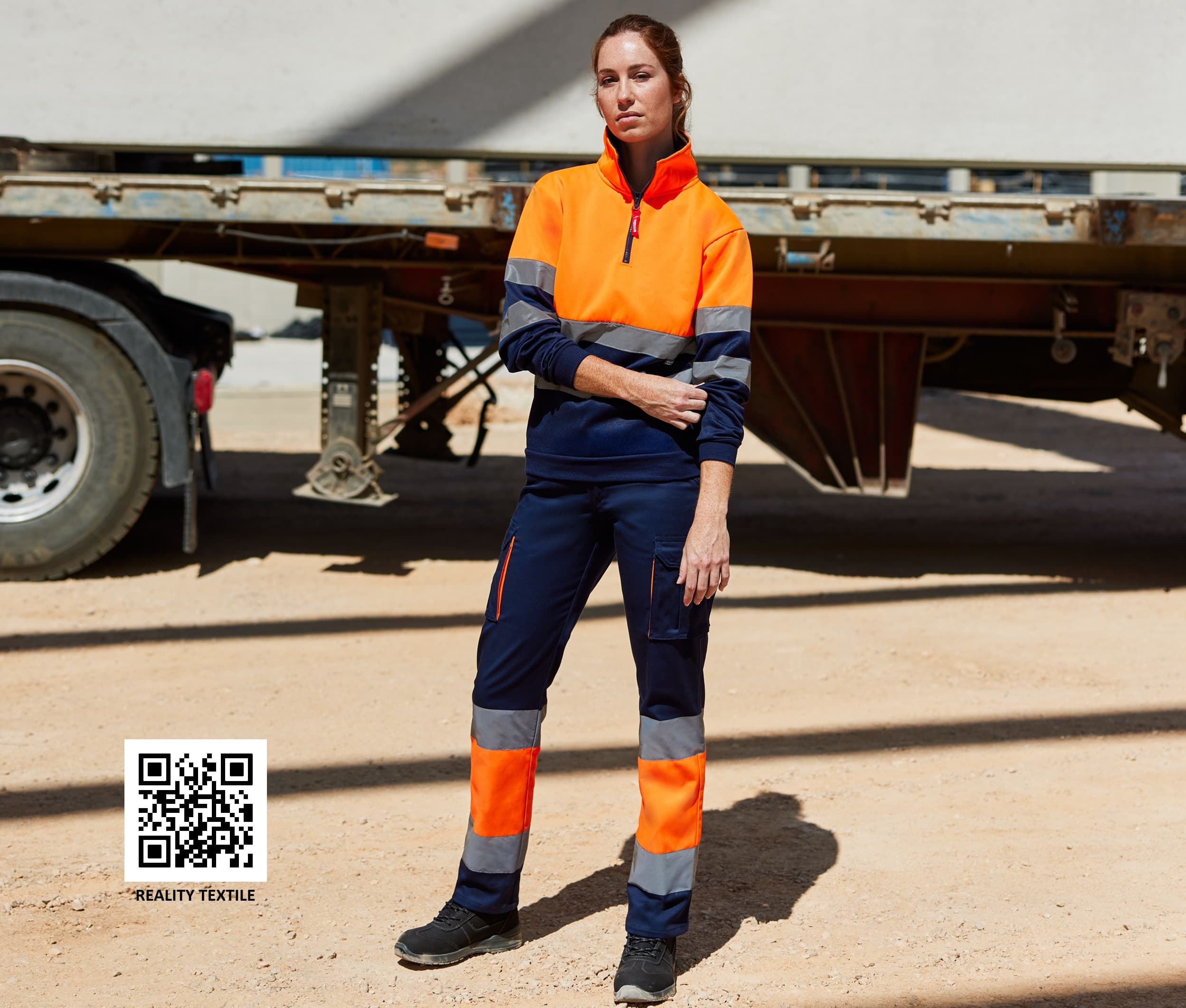 Sweat col Zippé Haute visibilité