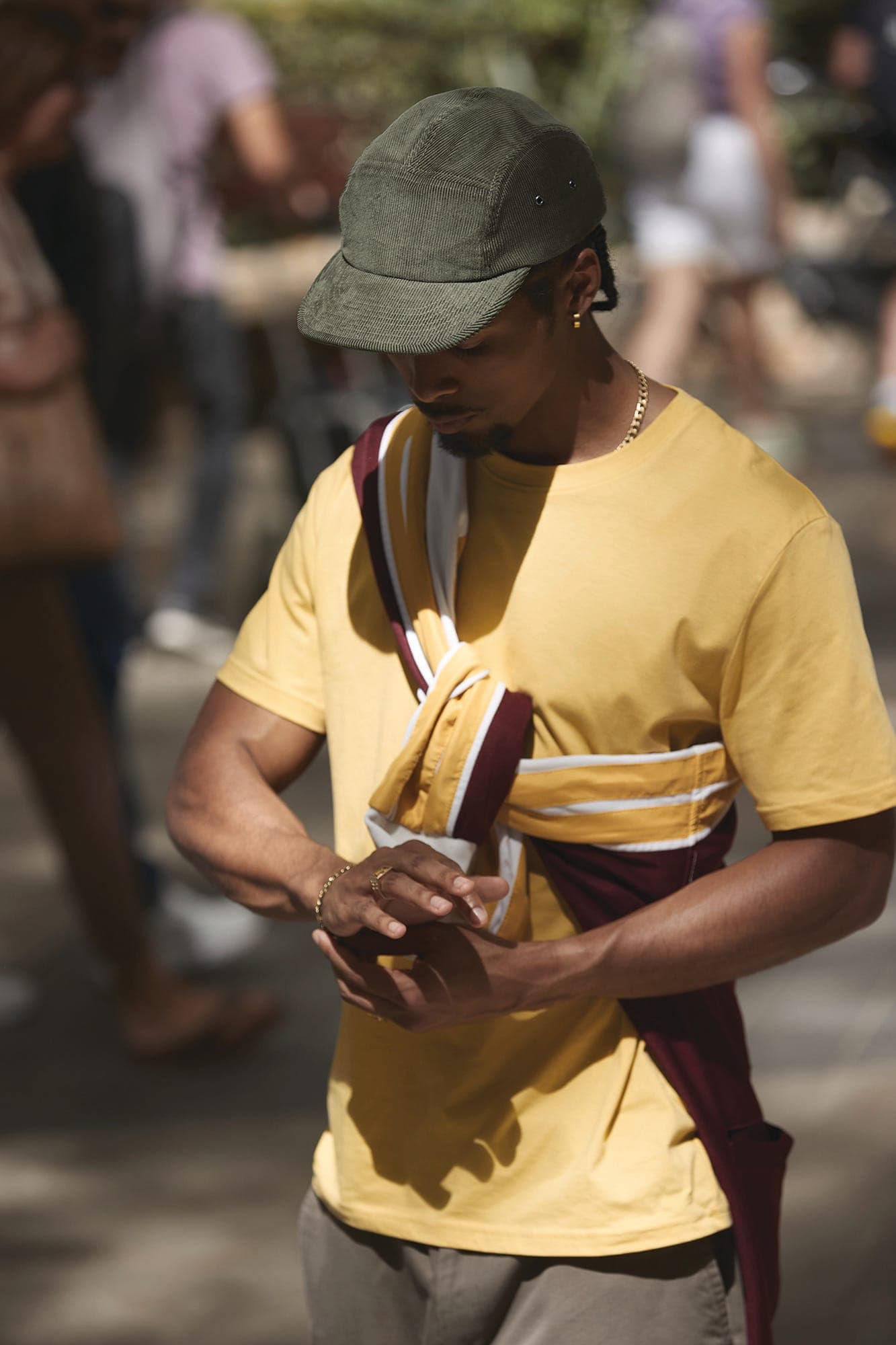 Casquette campeur 5 panneaux en velours