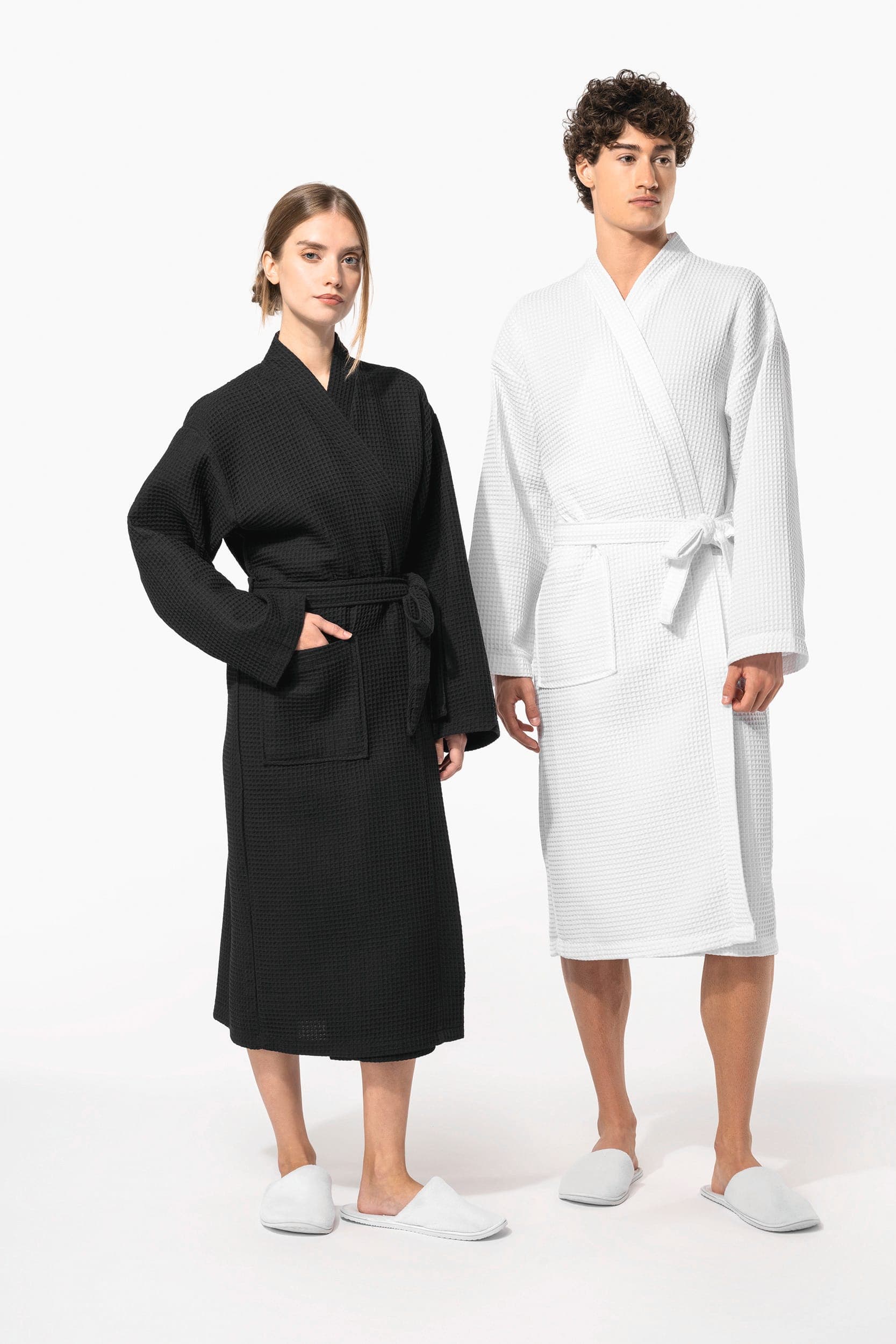 Peignoir kimono nid d'abeille