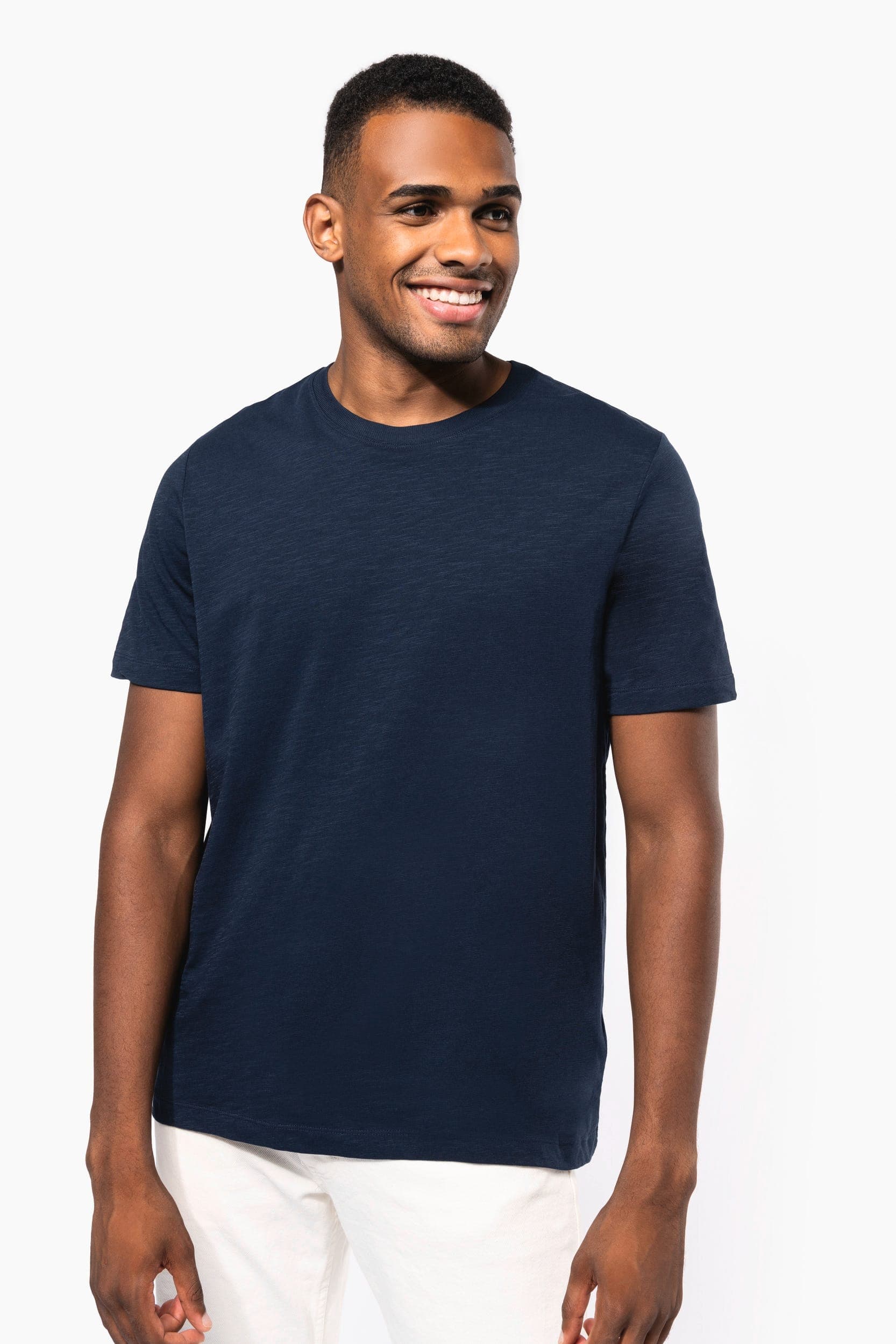 T-shirt slub écoresponsable col rond manches courtes homme