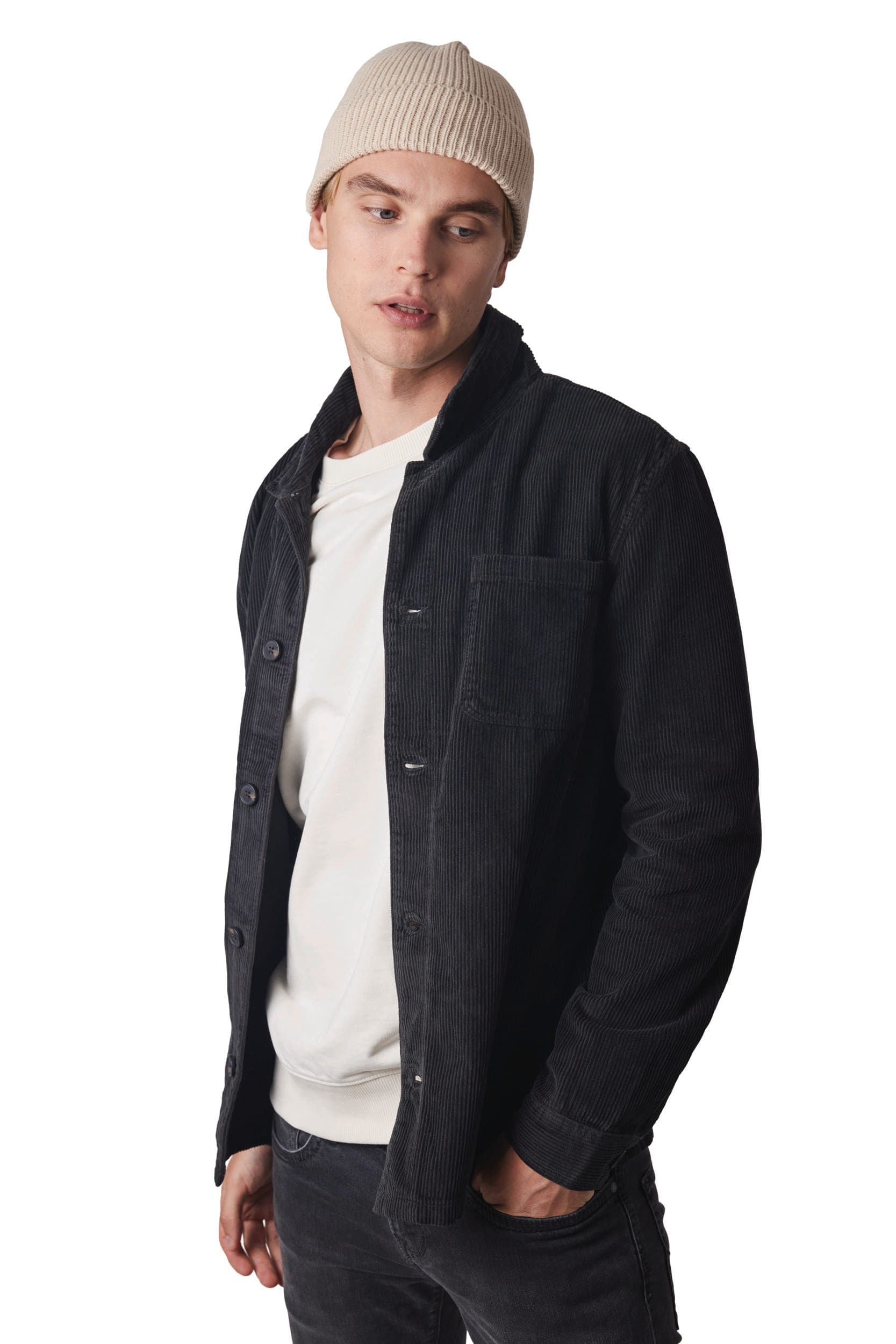 Bonnet côtelé avec revers