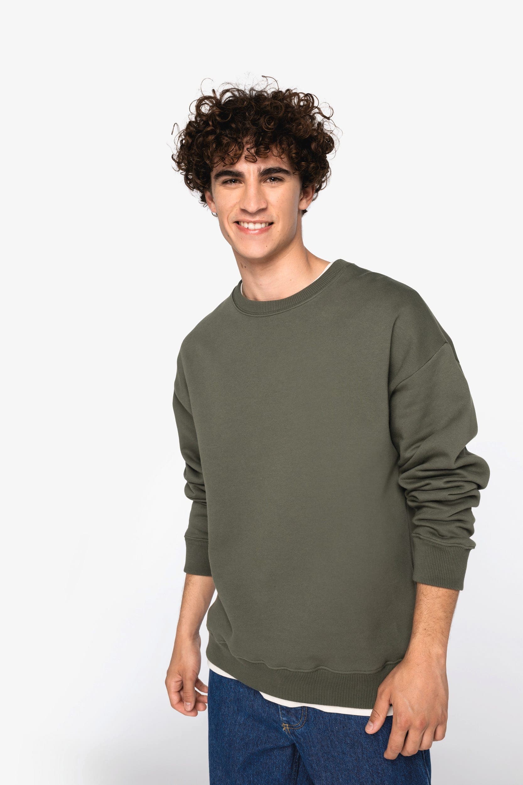 Sweat-shirt écoresponsable à col rond oversize unisexe