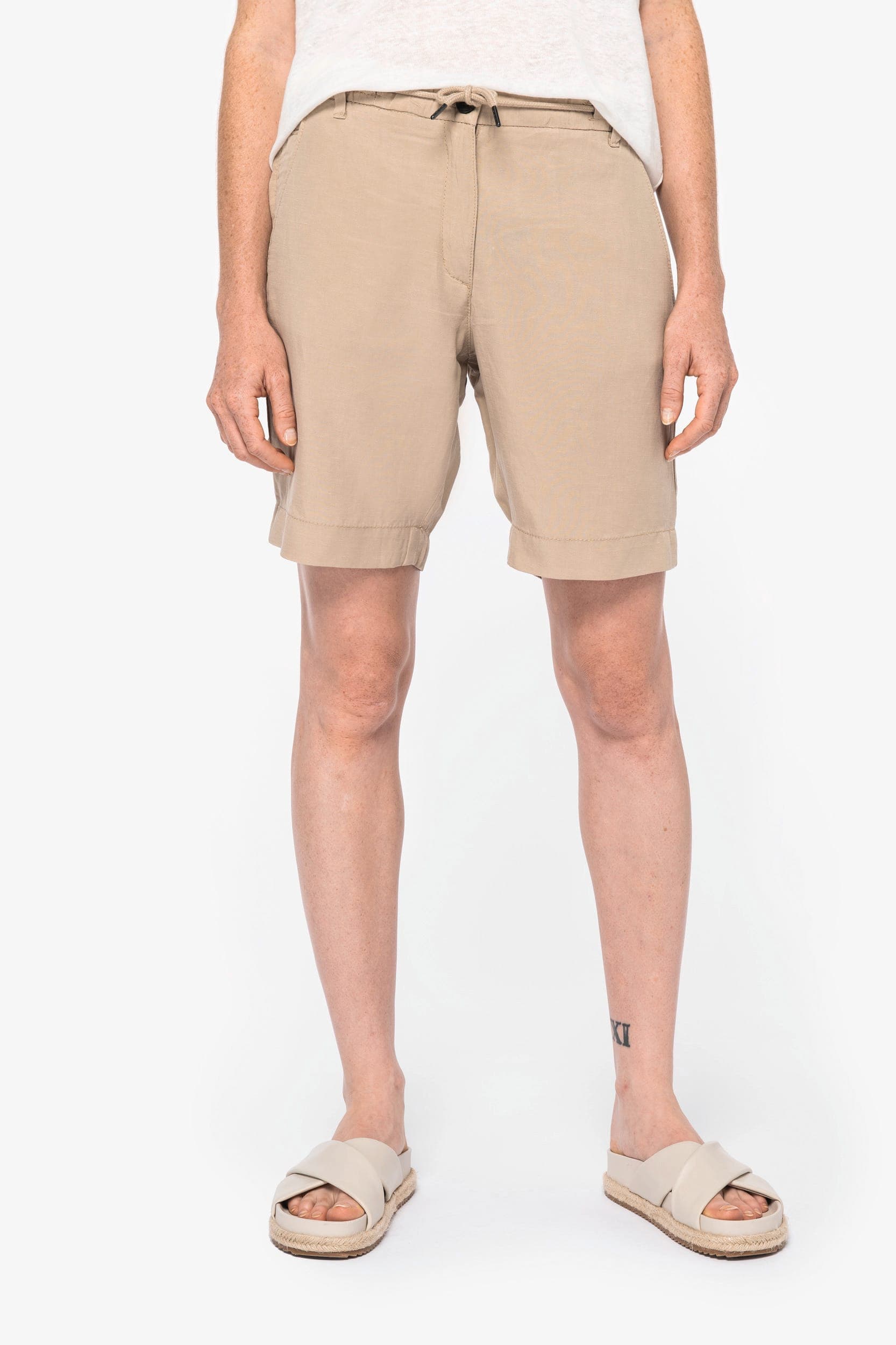 Bermuda en lyocell et lin femme