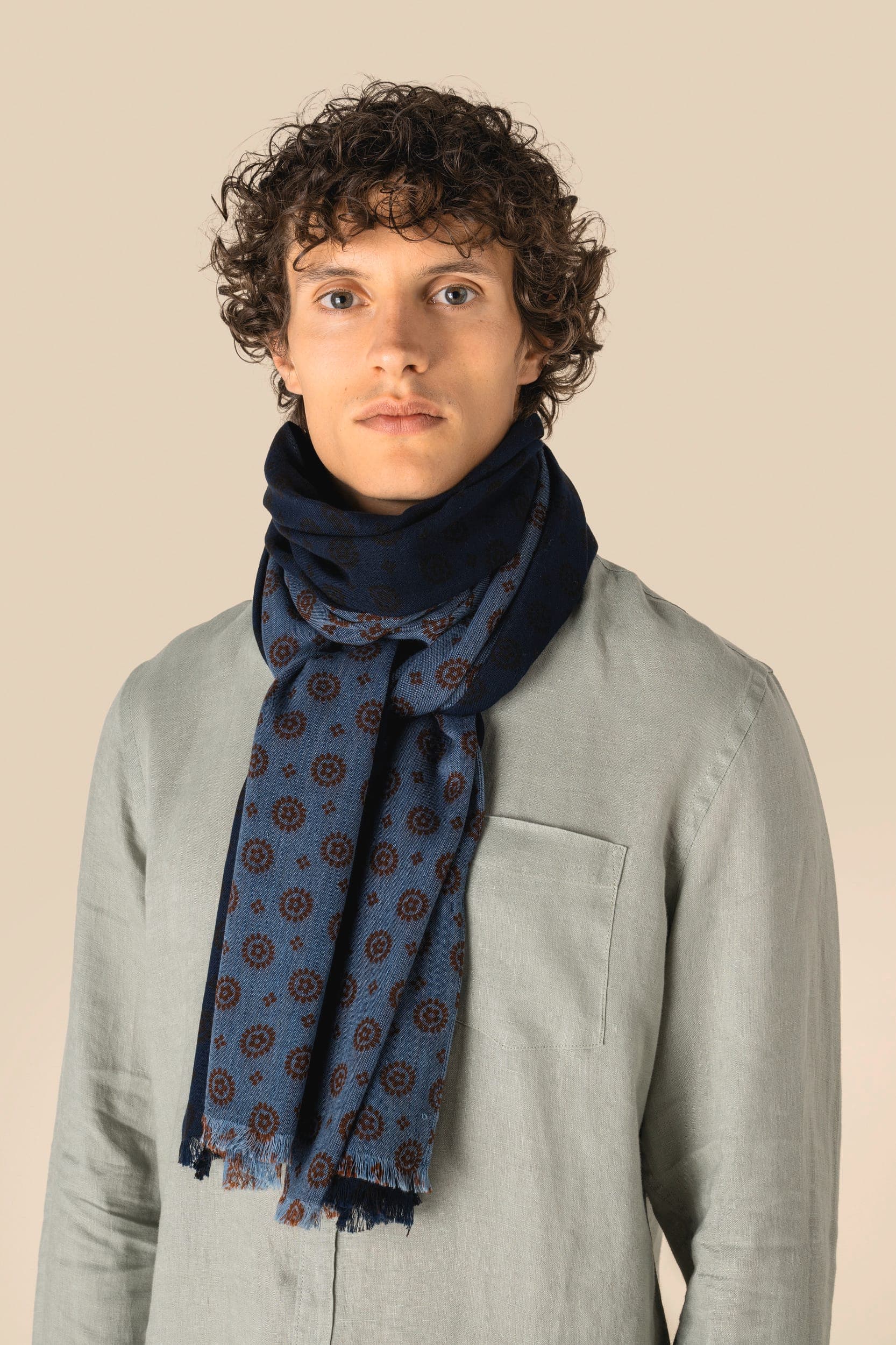 Chèche à motifs floraux unisexe