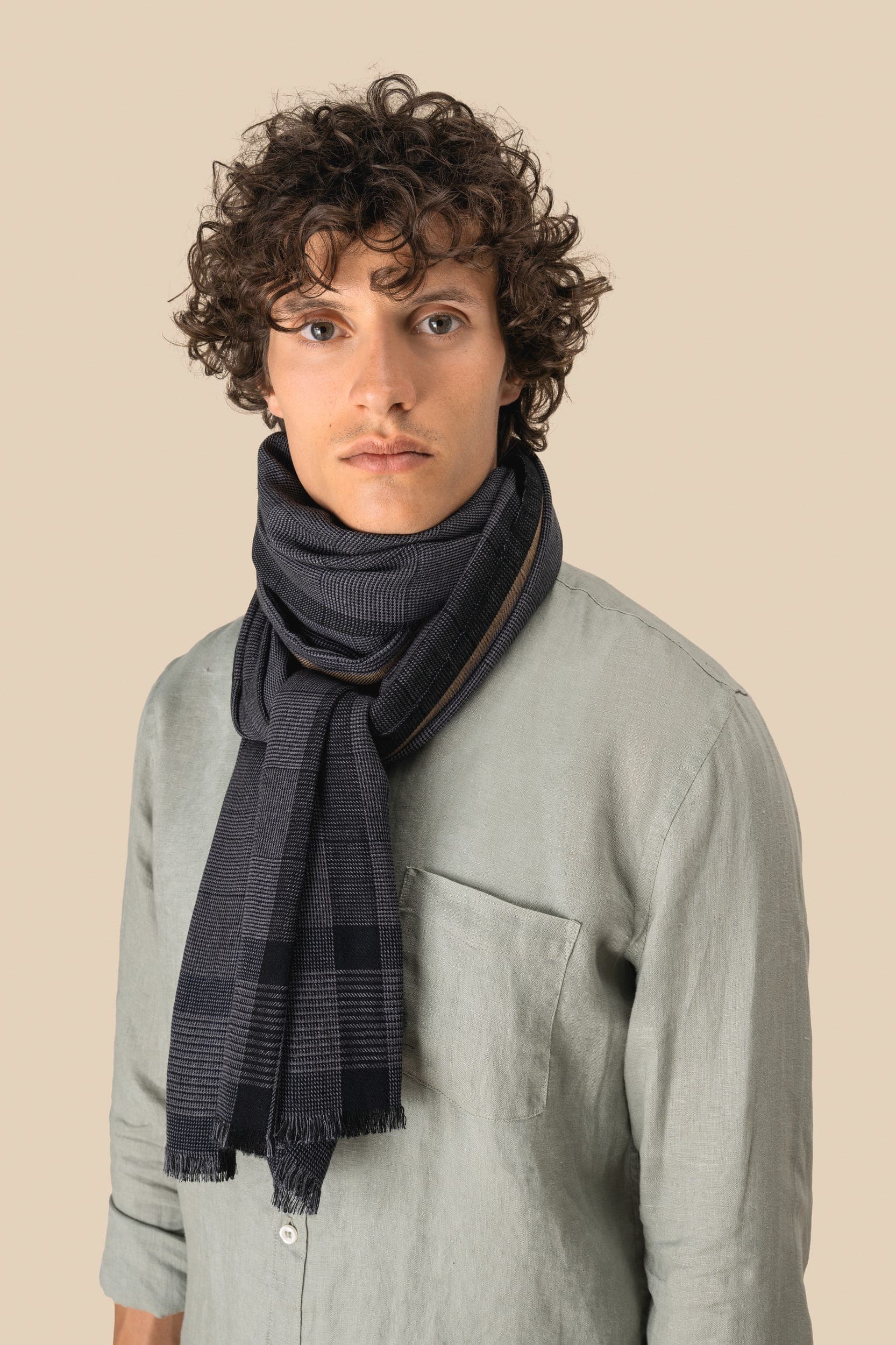 Chèche à carreaux unisexe