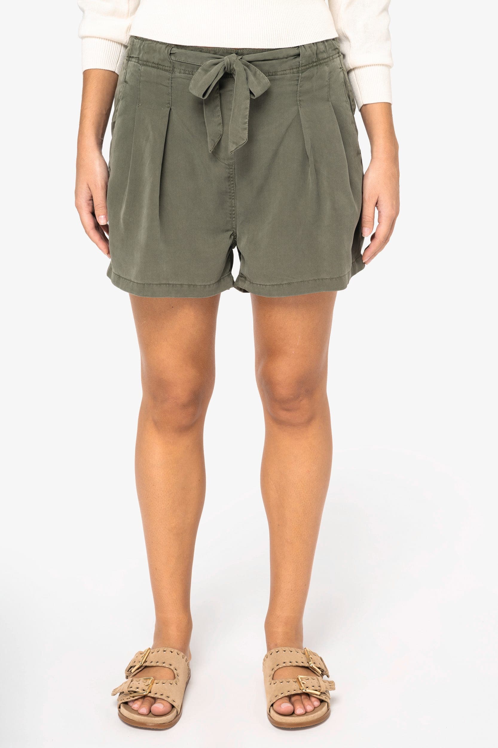 Short écoresponsable délavé en lyocell femme